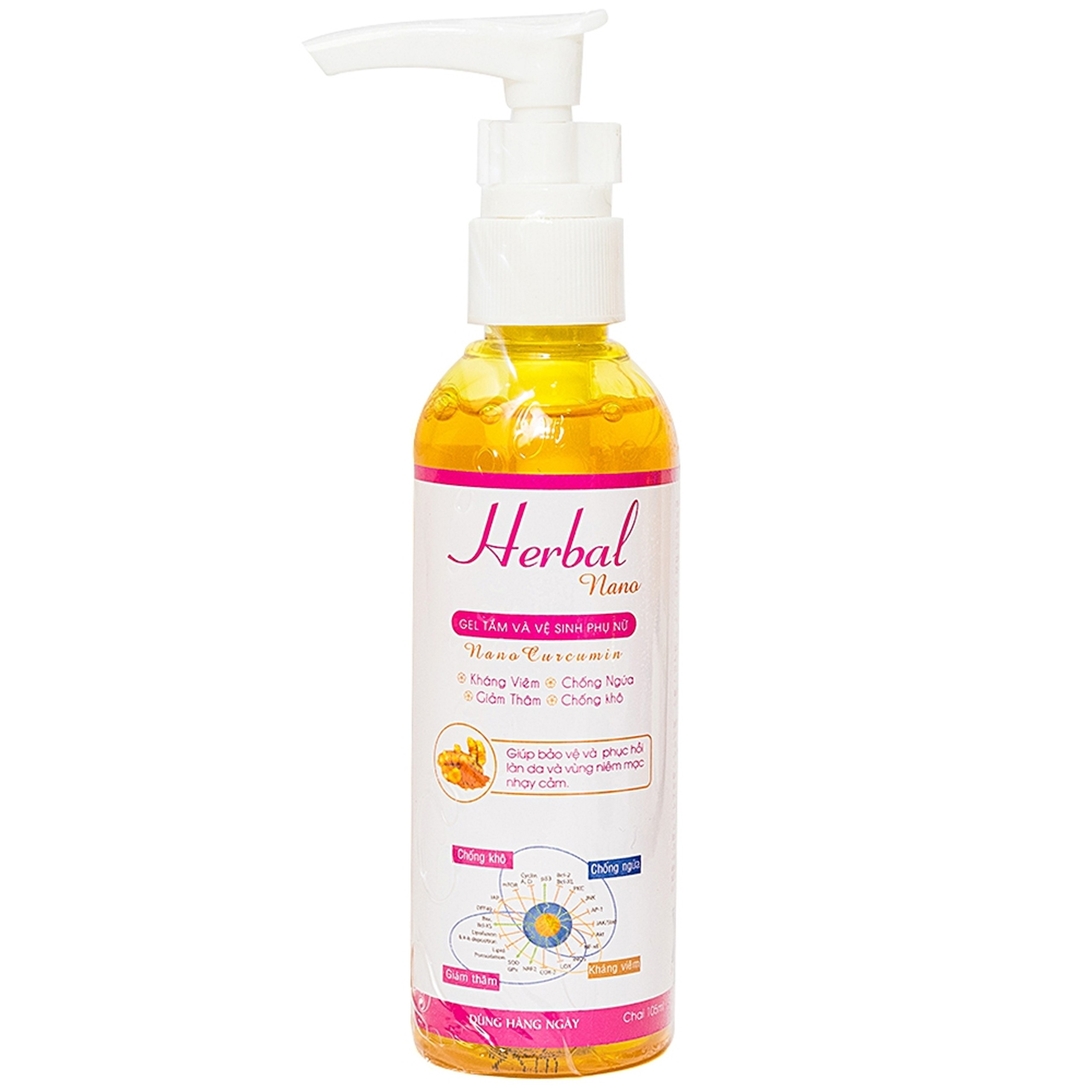 Gel vệ sinh phụ nữ Herbal Nano Vinapharma giúp vệ sinh, khử mùi, bảo vệ vùng kín (105g)