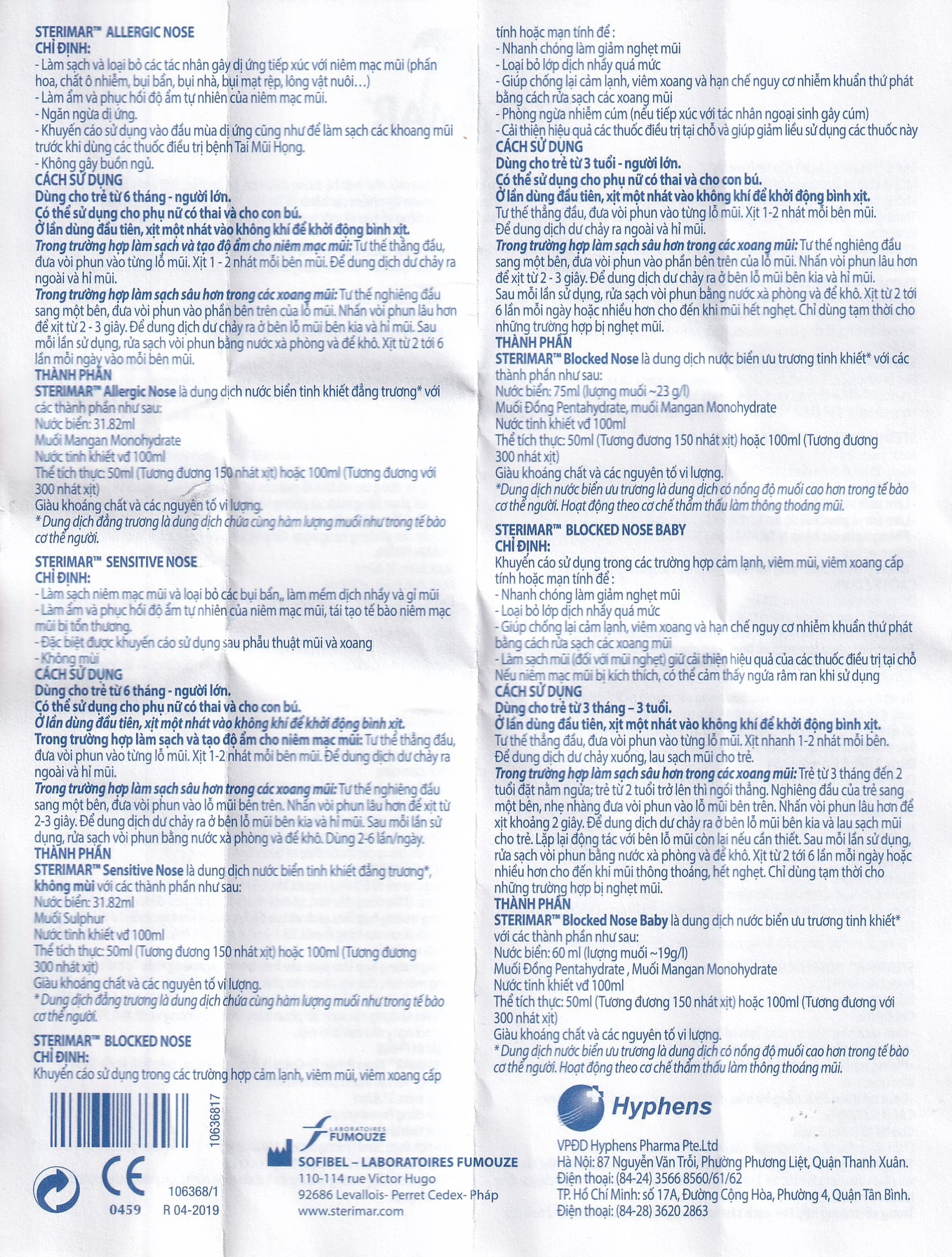 Xịt mũi trẻ em Sterimar Blocked Nose Baby 50ml hỗ trợ giảm viêm mũi, nghẹt mũi cho trẻ từ 3 tháng đến 3 tuổi