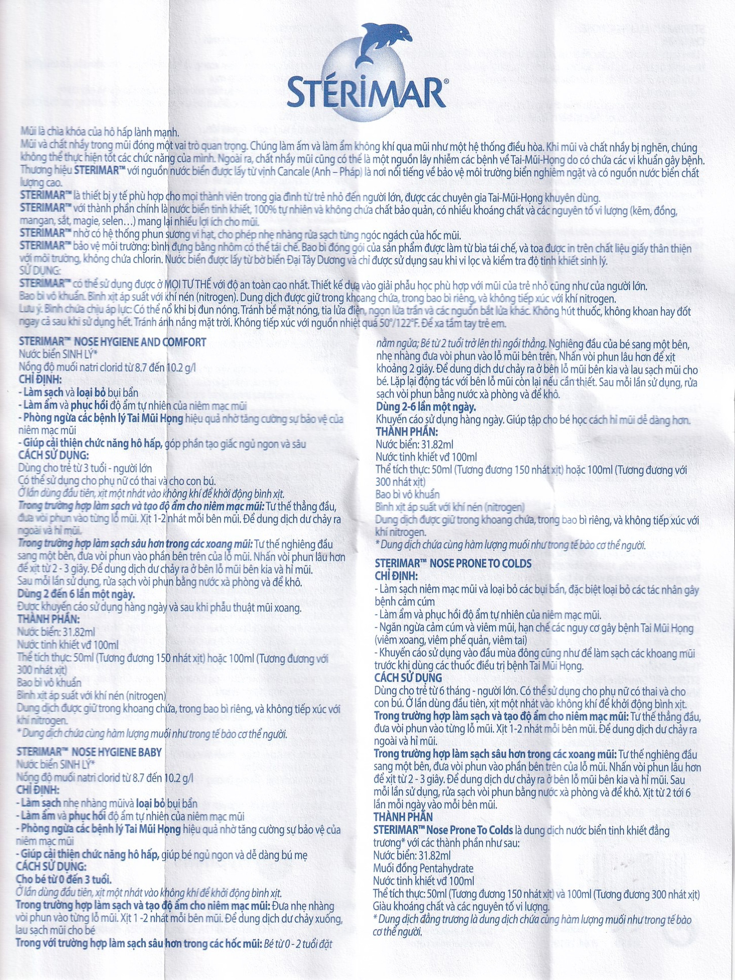 Xịt mũi trẻ em Sterimar Blocked Nose Baby 50ml hỗ trợ giảm viêm mũi, nghẹt mũi cho trẻ từ 3 tháng đến 3 tuổi