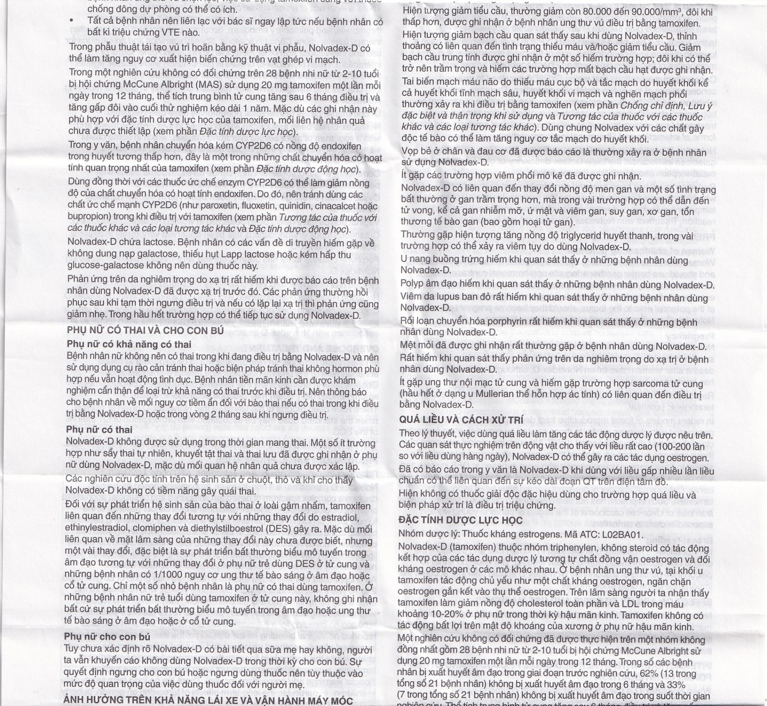 Thuốc Nolvadex-D 20mg AstraZeneca điều trị ung thư vú (3 vỉ x 10 viên)