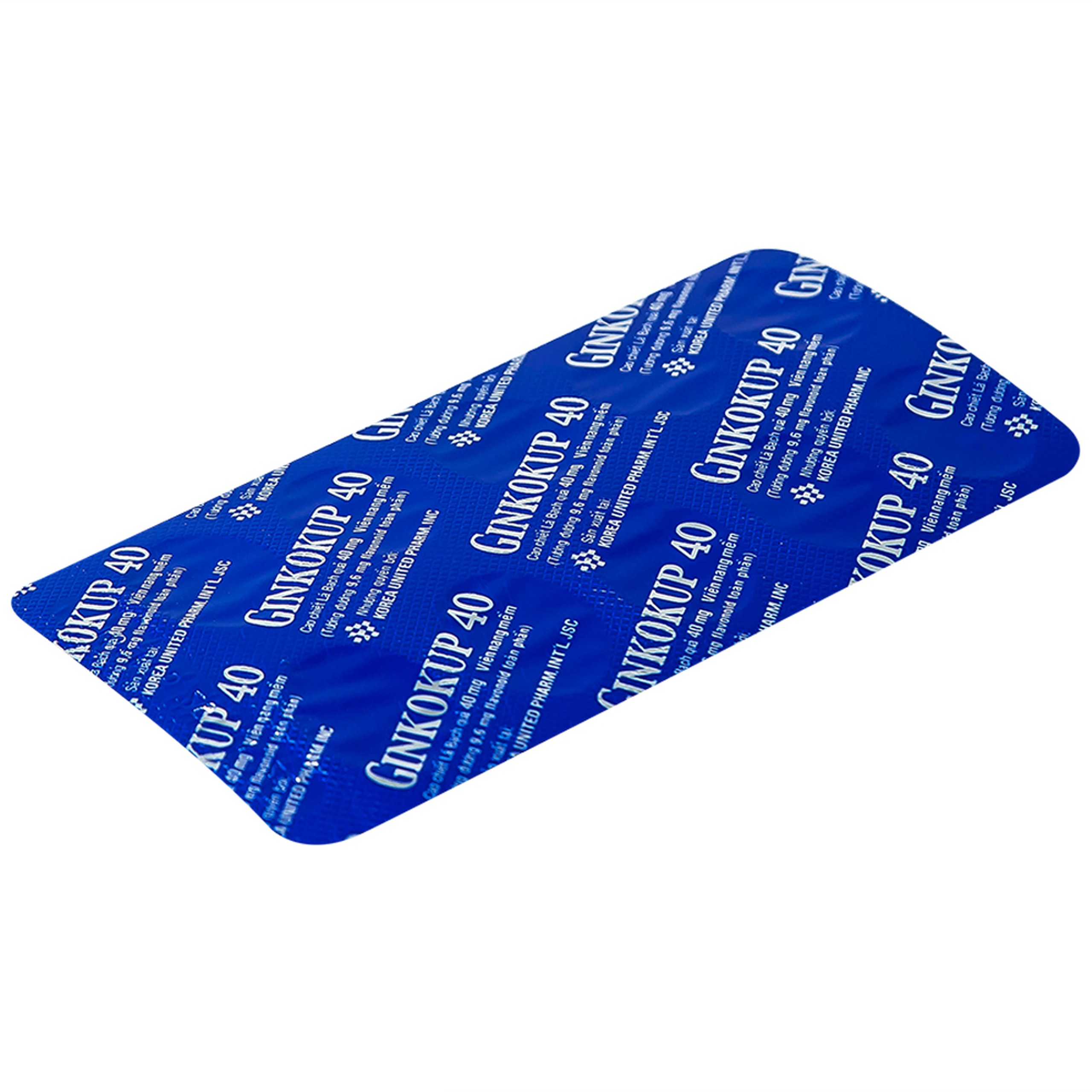 Thuốc Ginkokup 40 Korea United điều trị bệnh sa sút trí tuệ, bệnh Alzheimer, rối loạn mạch máu não (6 vỉ x 10 viên)