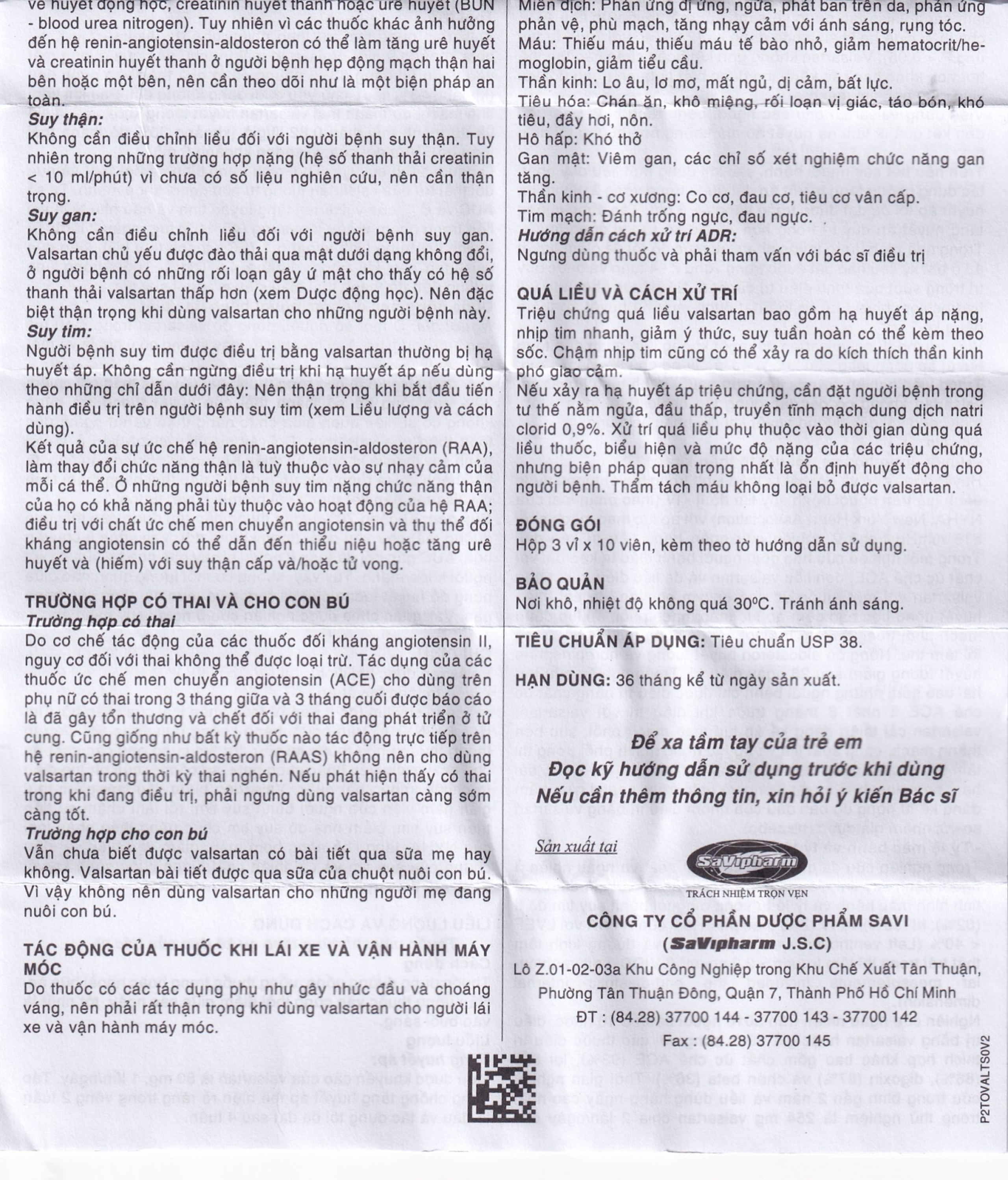 Thuốc Savi Valsartan 80 điều trị tăng huyết áp, nhồi máu cơ tim (3 vỉ x 10 viên)