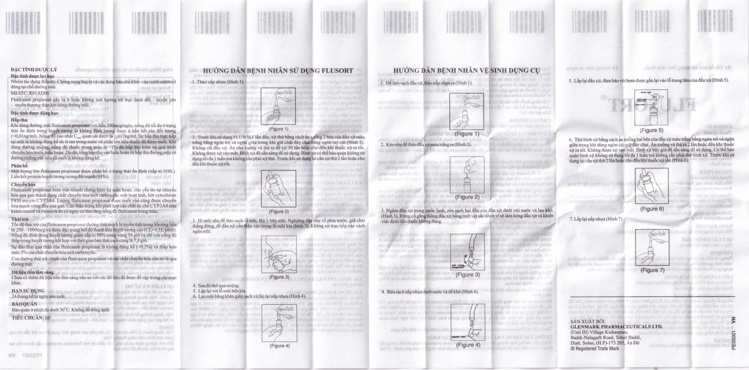 Xịt mũi Flusort 50mcg/liều Glenmark điều trị viêm mũi dị ứng theo mùa, viêm mũi quanh năm (120 liều)