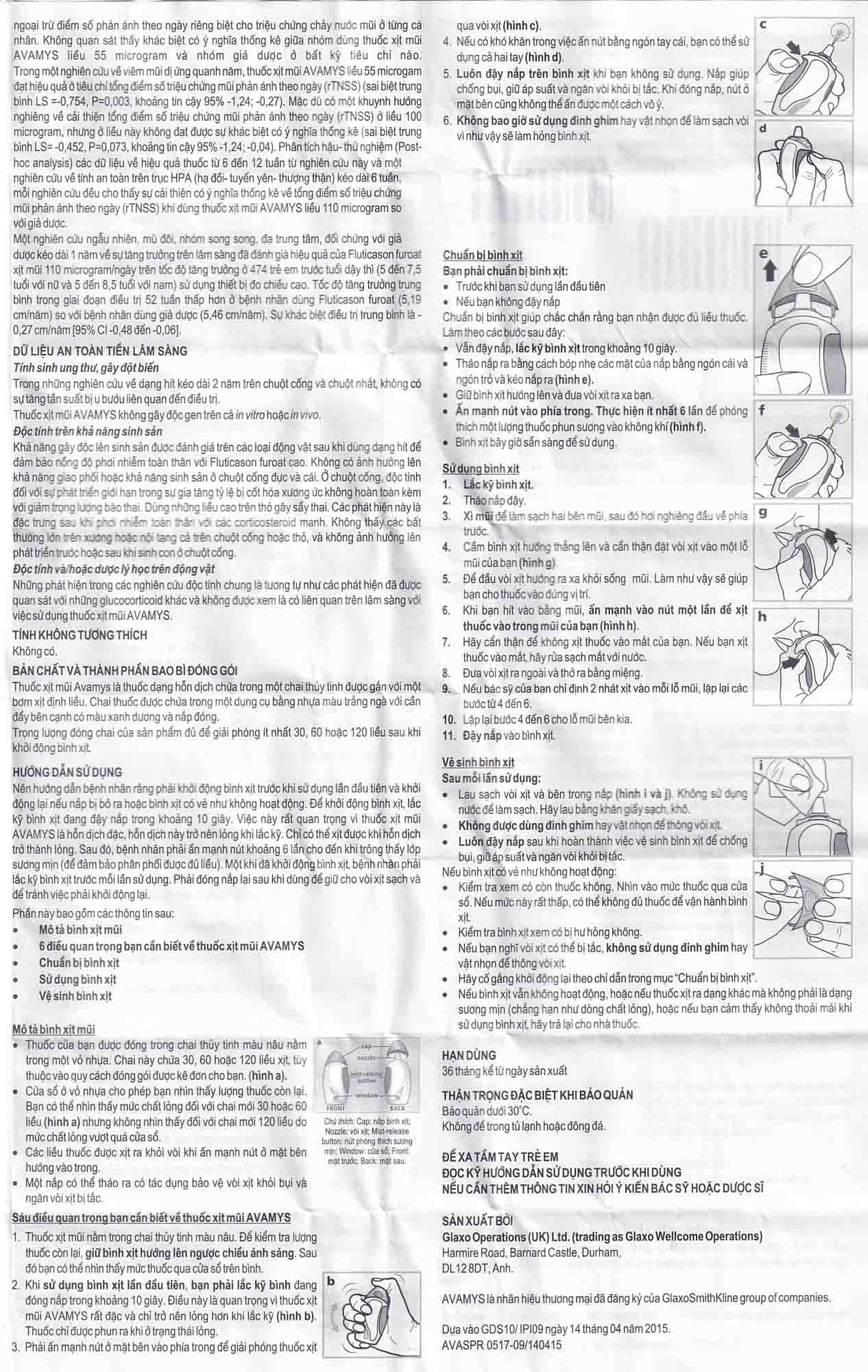 Thuốc xịt mũi Avamys 27.5mcg GSK điều trị chảy nước mũi, xung huyết mũi (30 liều xịt)