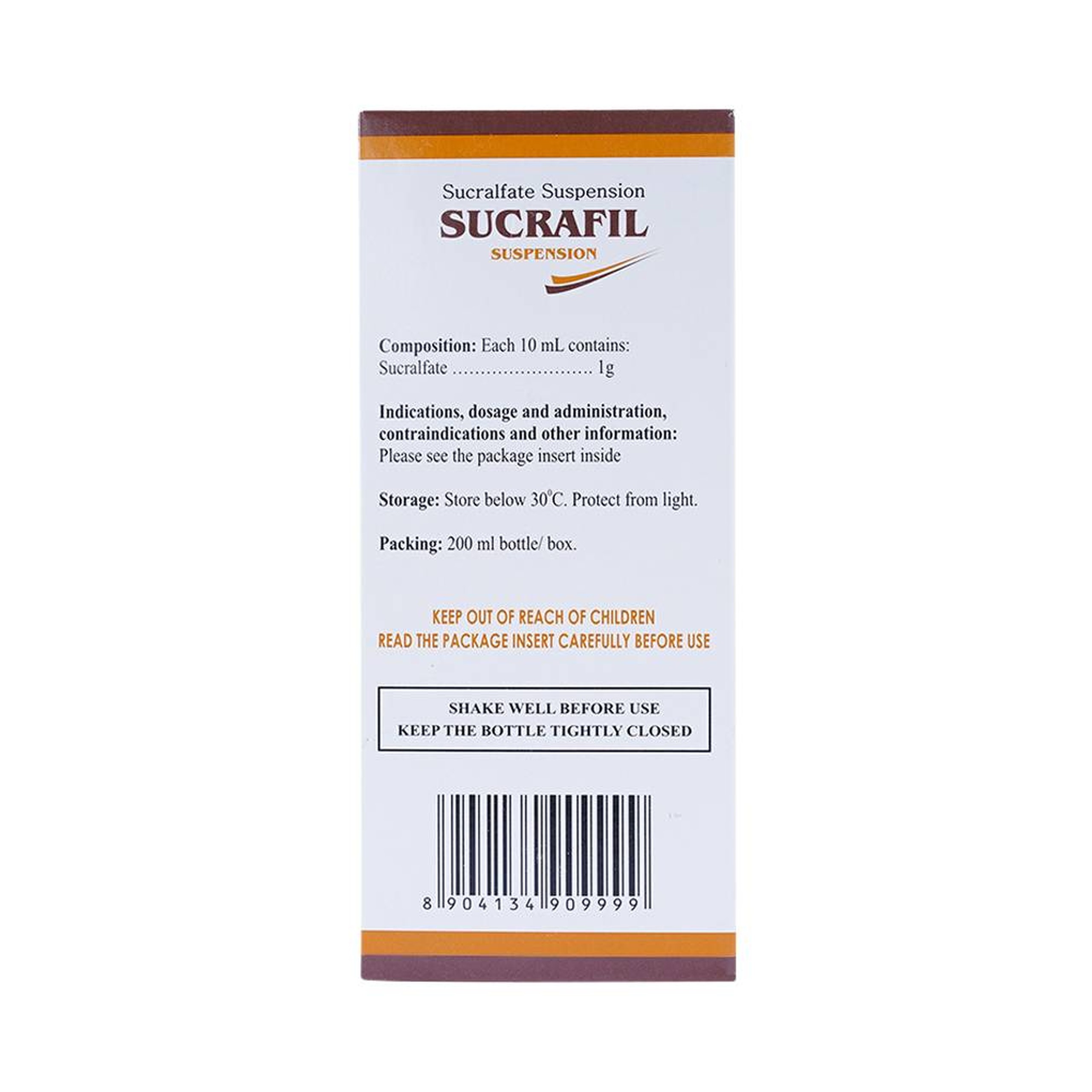 Hỗn dịch Sucrafil Fourts điều trị viêm khớp, trào ngược dạ dày thực quản (200ml) 