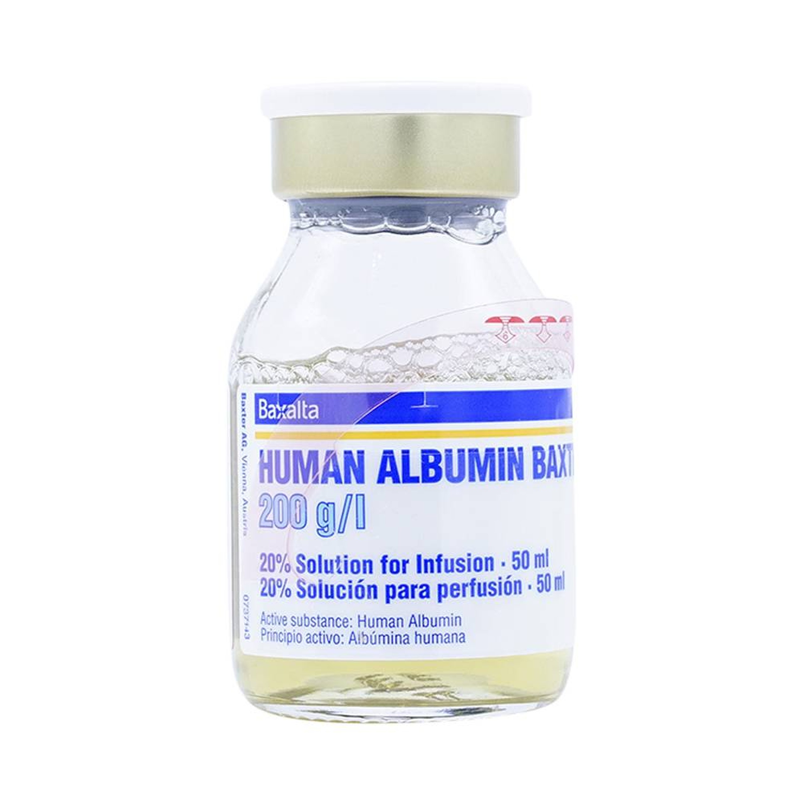 Dung dịch tiêm Human Albumin Baxter 200g/l dùng trong phục hồi và duy trì thể tích máu (50ml)