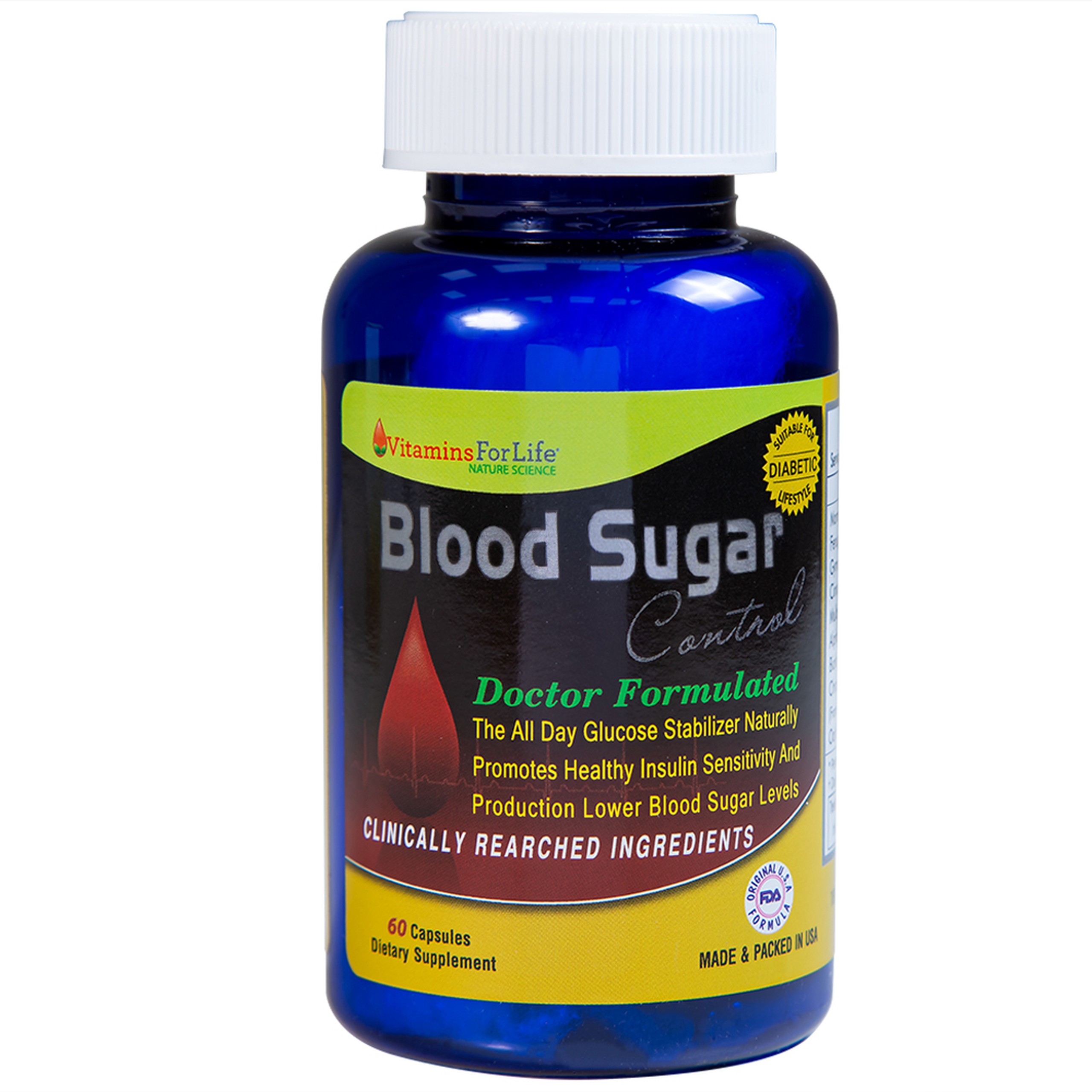 Viên uống Blood Sugar Control Vitamins For Life hỗ trợ ổn định đường huyết (60 viên)