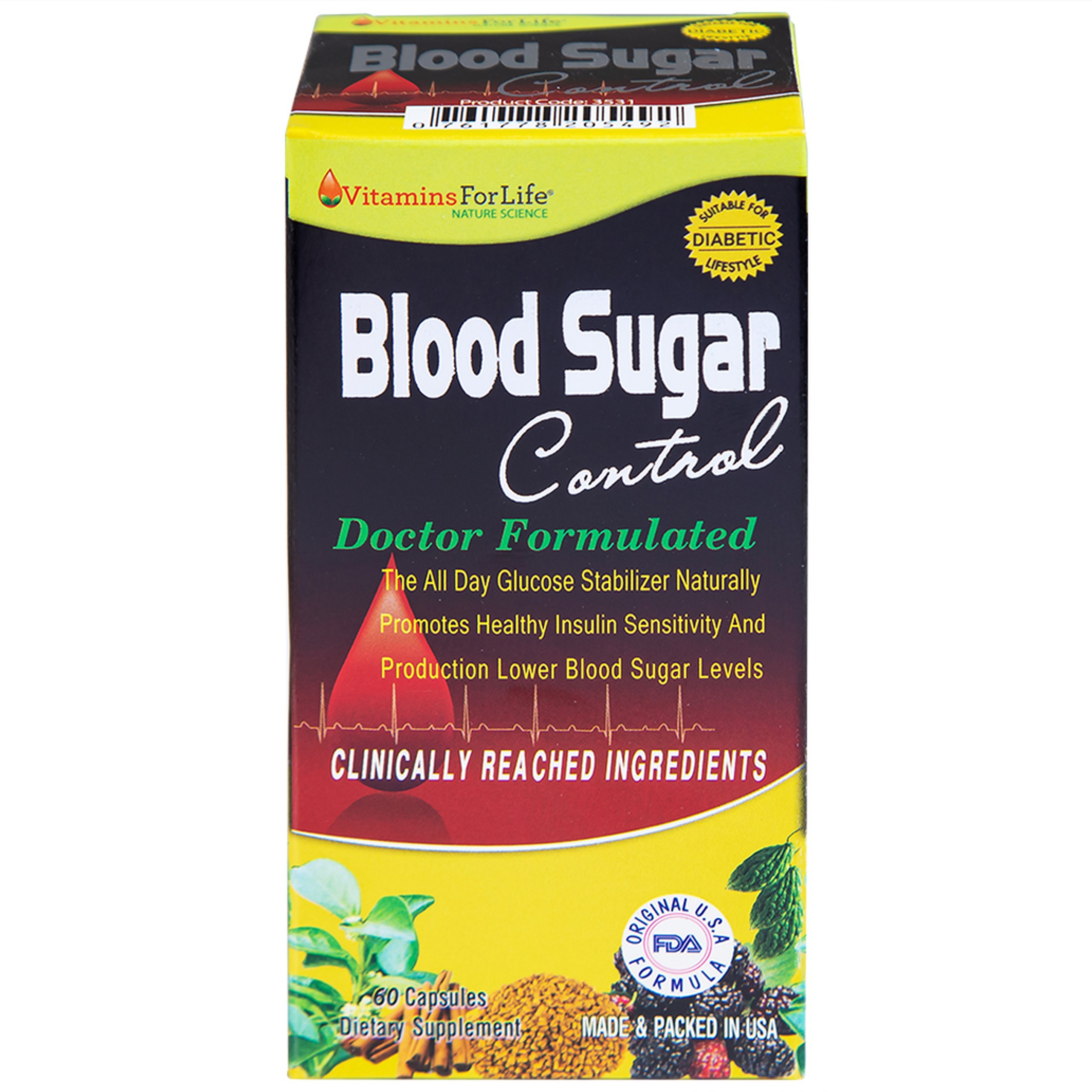 Viên uống Blood Sugar Control Vitamins For Life hỗ trợ ổn định đường huyết (60 viên)