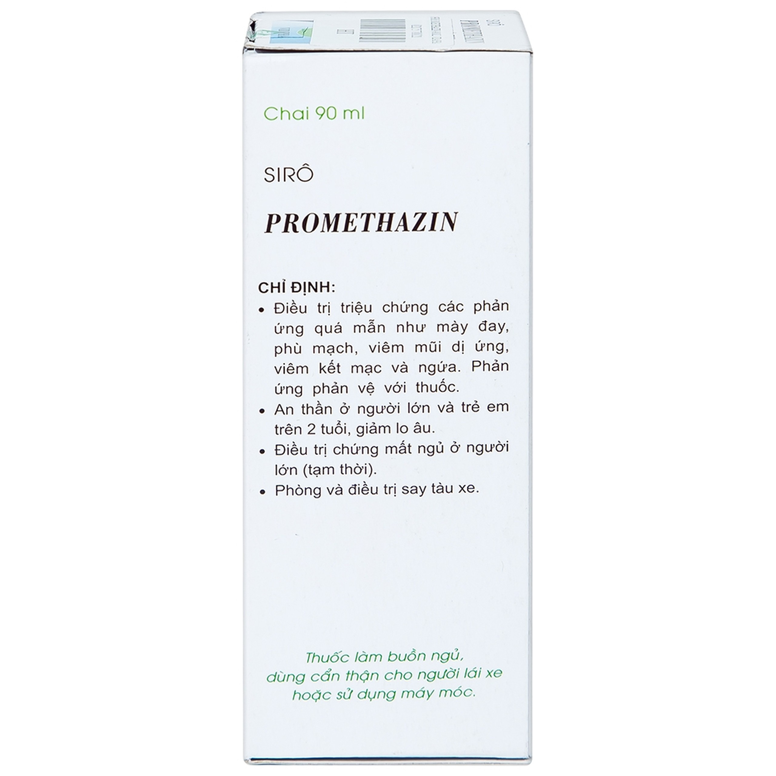 Siro Promethazin Vidipha điều trị mày đay, phù mạch, viêm mũi dị ứng (90ml)