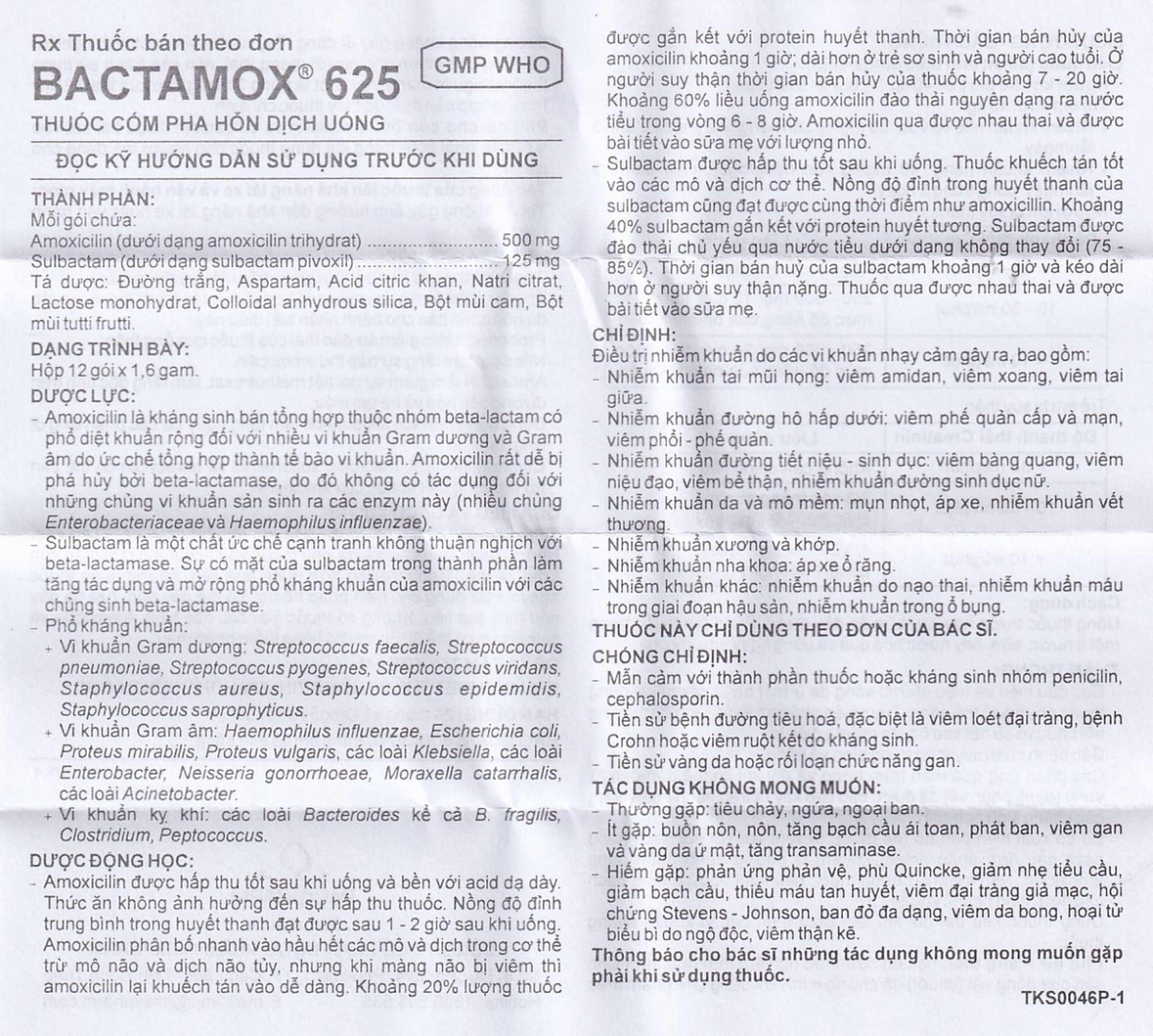 Thuốc cốm Bactamox 625 Imexpharm điều trị nhiễm khuẩn (12 gói)