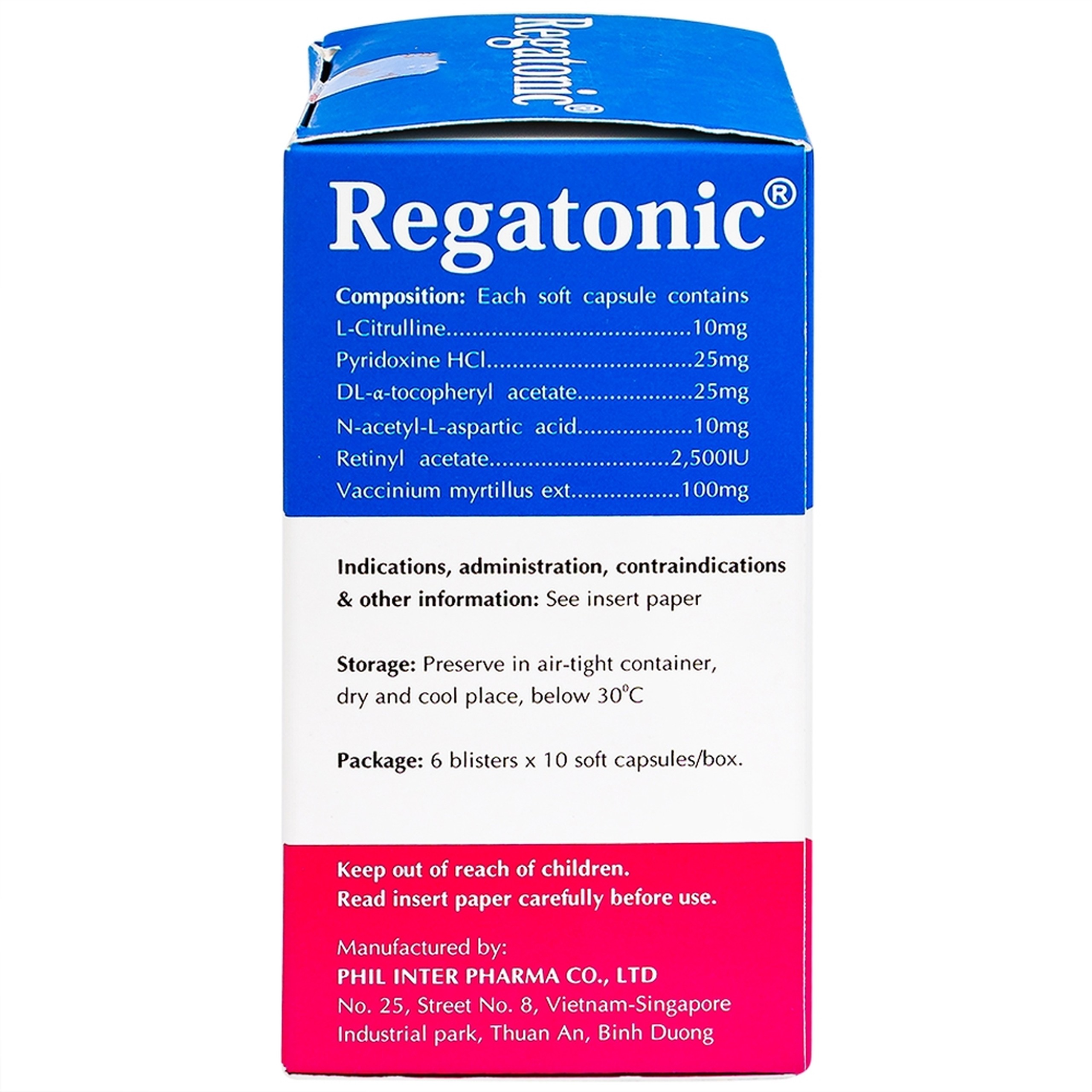 Thuốc Regatonic Phil hỗ trợ điều trị bệnh lý cận thị, quáng gà, mỏi mắt, giảm thị lực (6 vỉ x 10 viên)