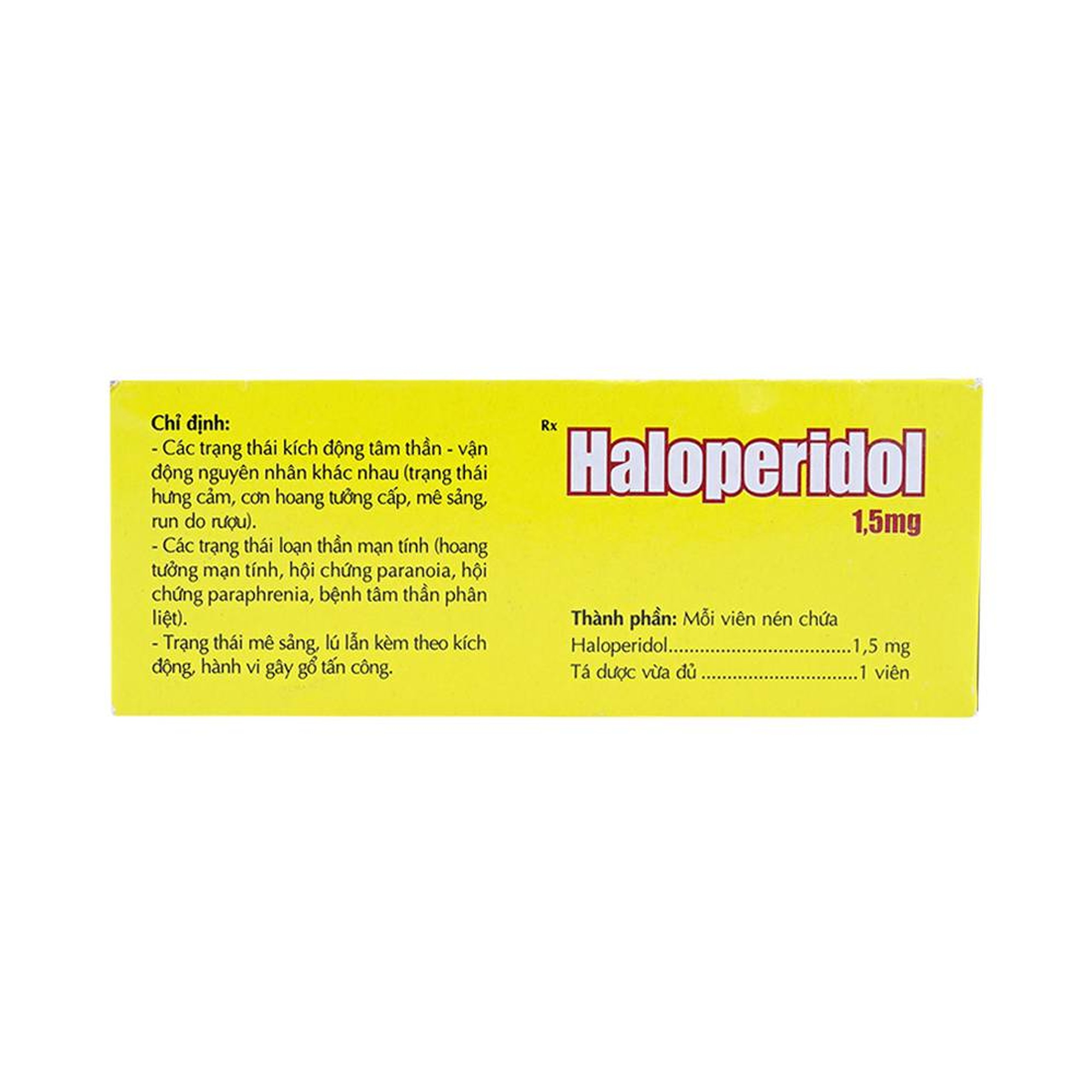 Thuốc Haloperidol 1.5mg Danapha điều trị các trạng thái kích động tâm thần, vận động (10 vỉ x 25 viên)