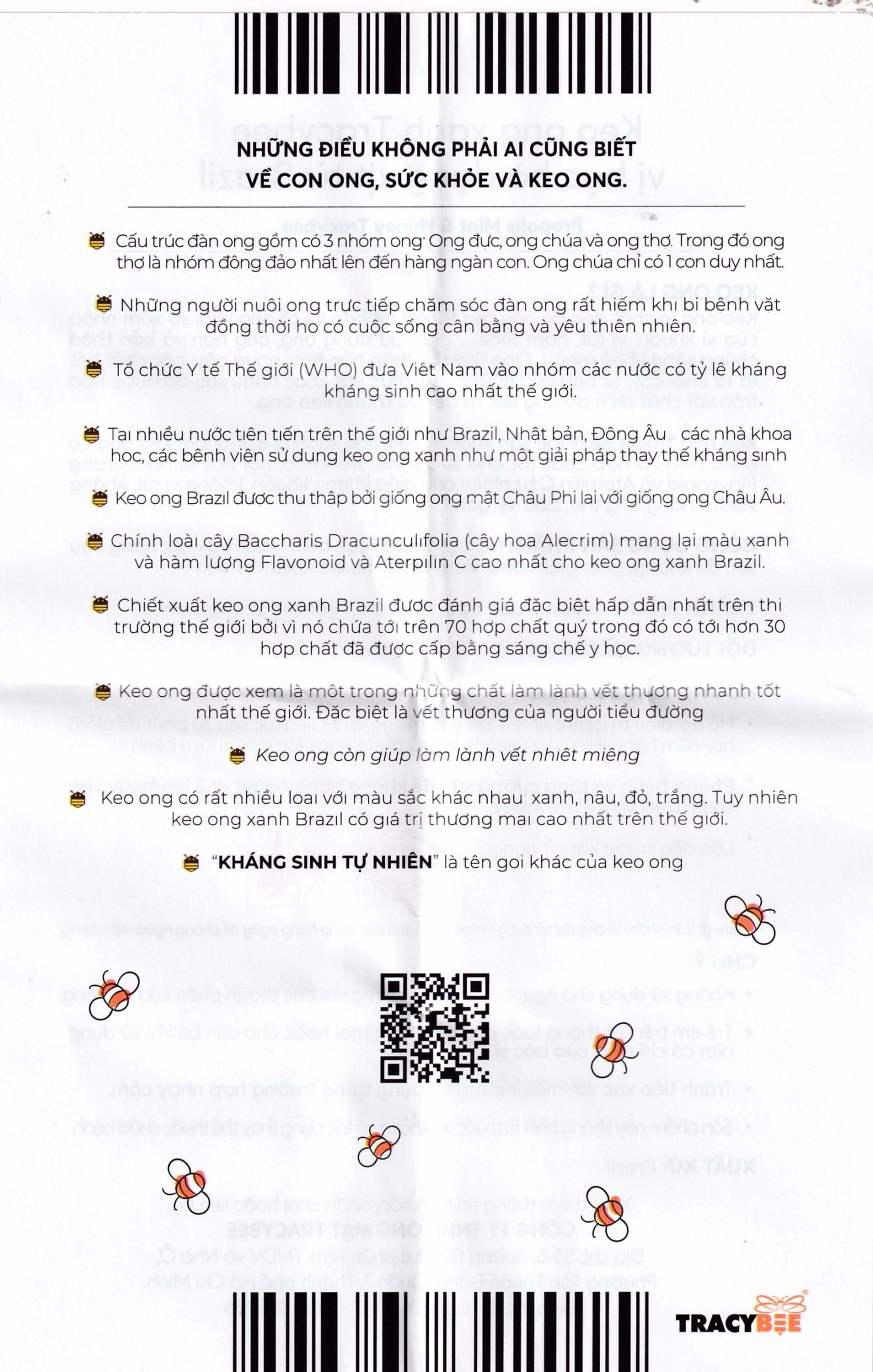 Keo ong xanh Tracybee Propolis Mint & Honey vị bạc hà giúp giảm đau, viêm họng, ho do nhiễm khuẩn (30ml)