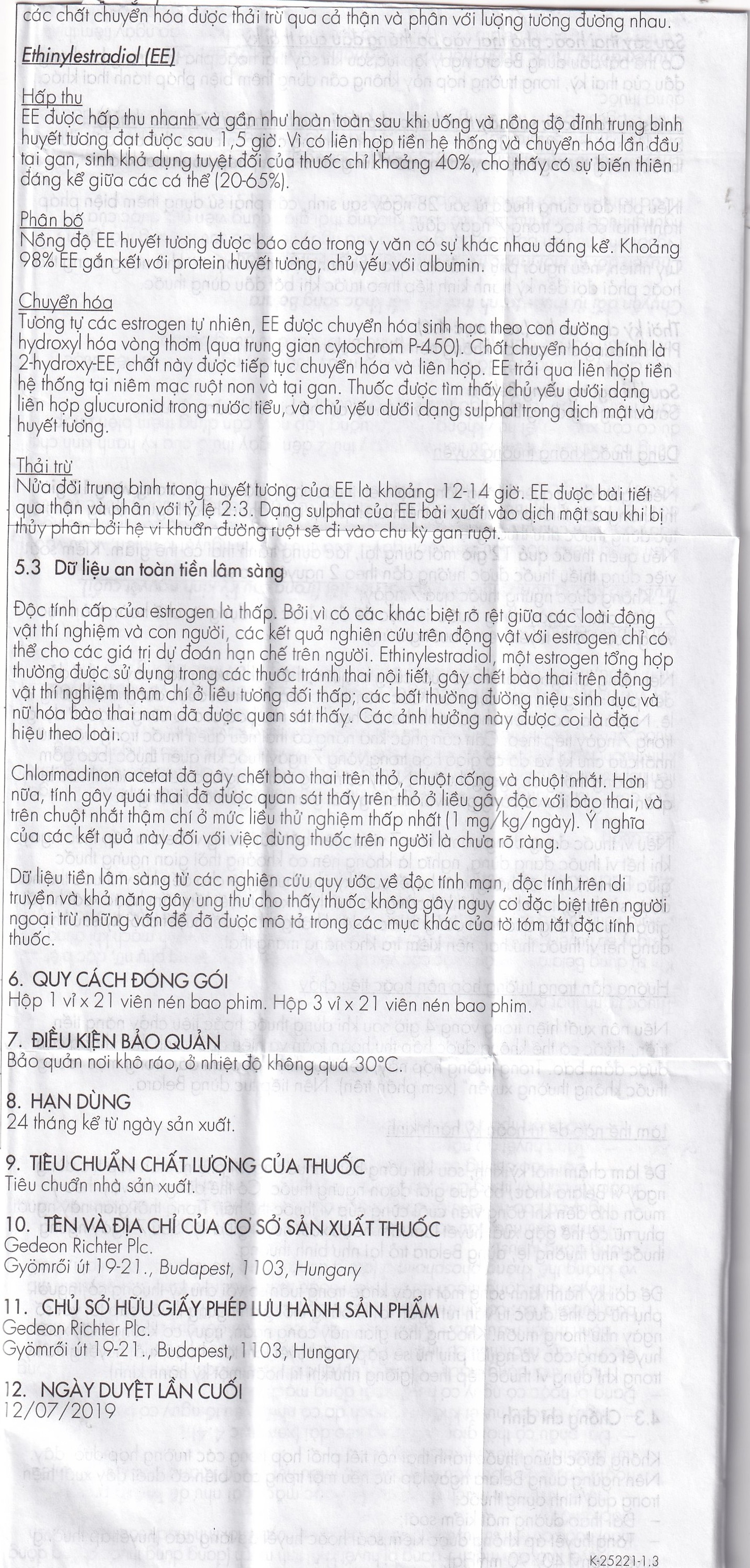Thuốc tránh thai hằng ngày Belara Gedeon (1 vỉ x 21 viên)