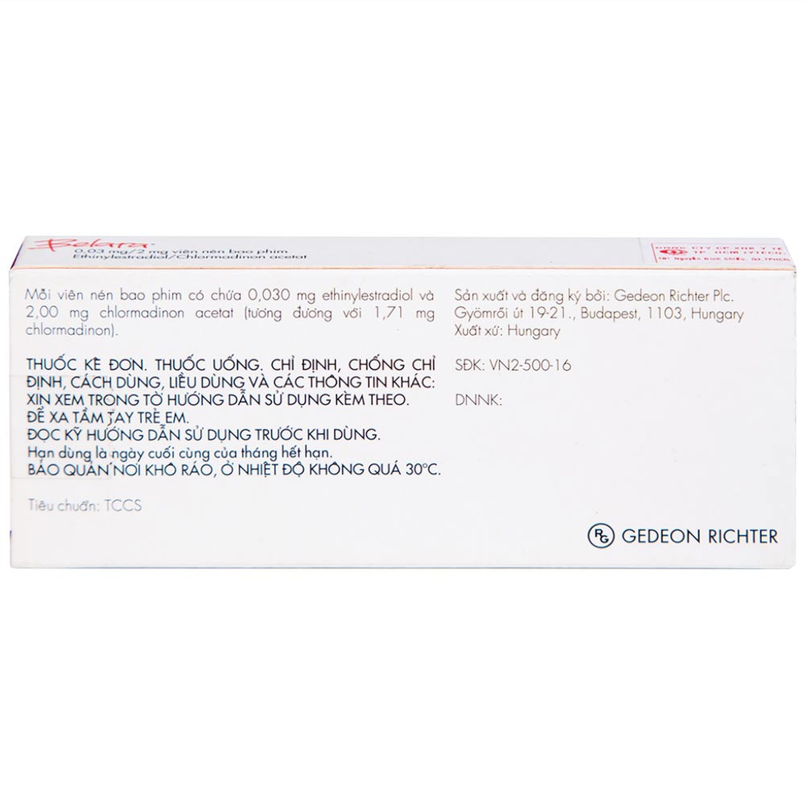 Thuốc tránh thai hằng ngày Belara Gedeon (1 vỉ x 21 viên)