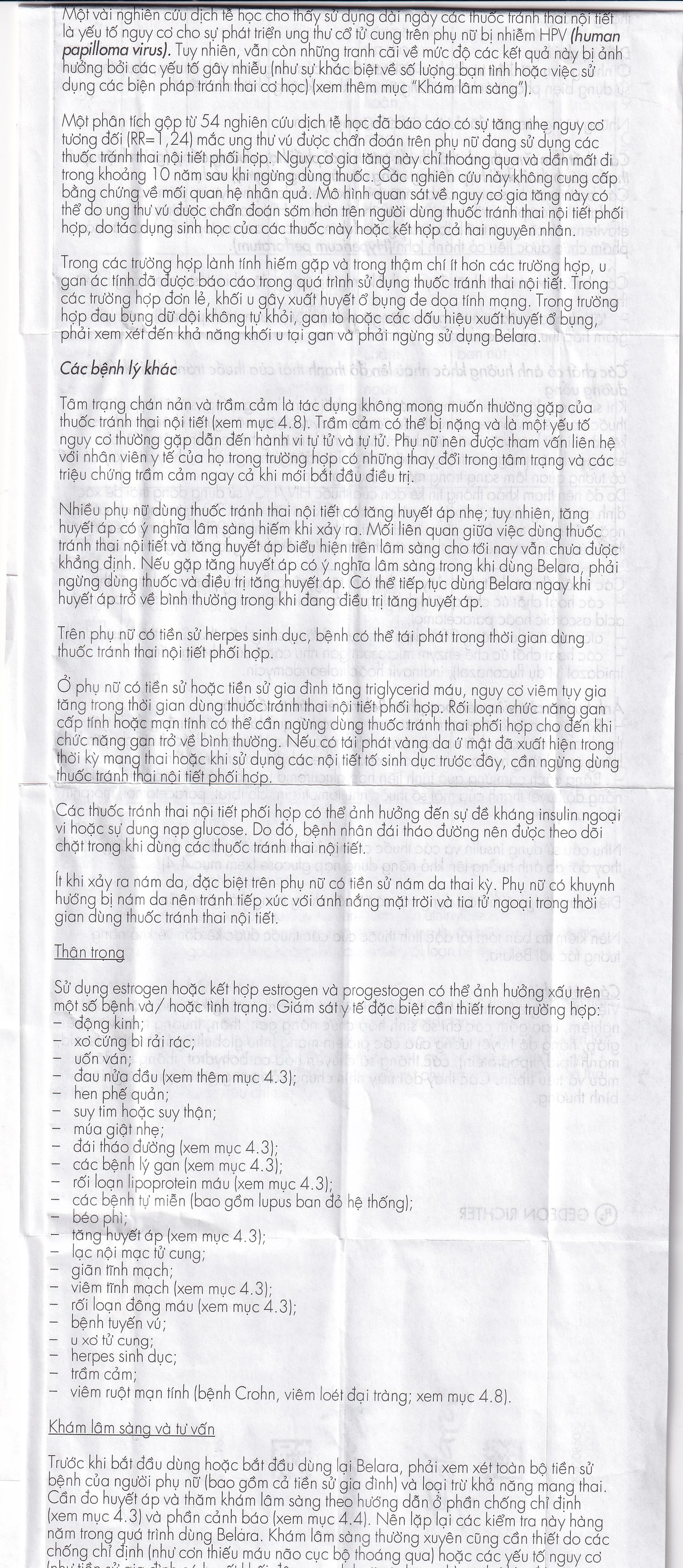 Thuốc tránh thai hằng ngày Belara Gedeon (1 vỉ x 21 viên)