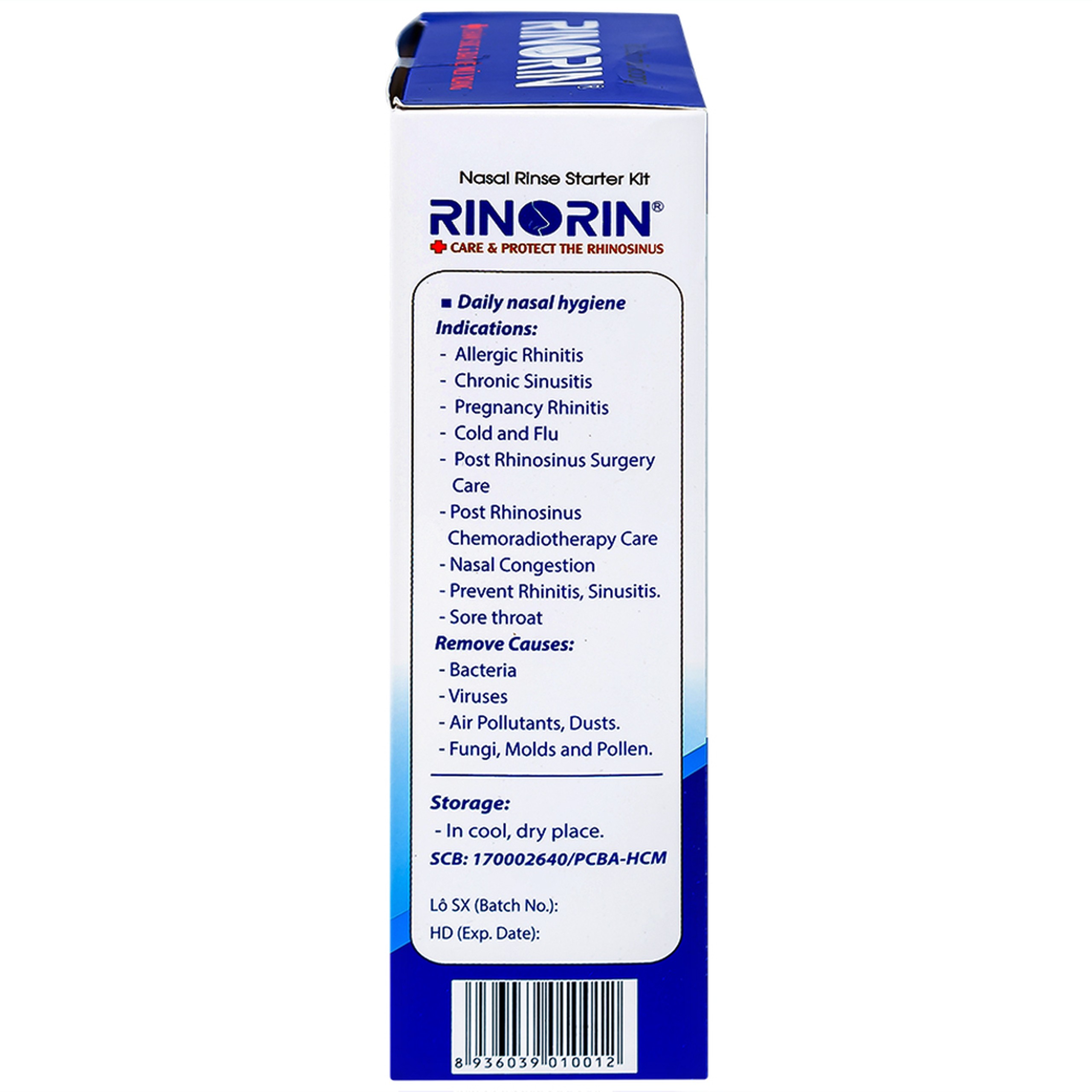 Bộ rửa mũi Rinorin (1 bình x 30 gói) chăm sóc và bảo vệ mũi xoang, viêm mũi dị ứng