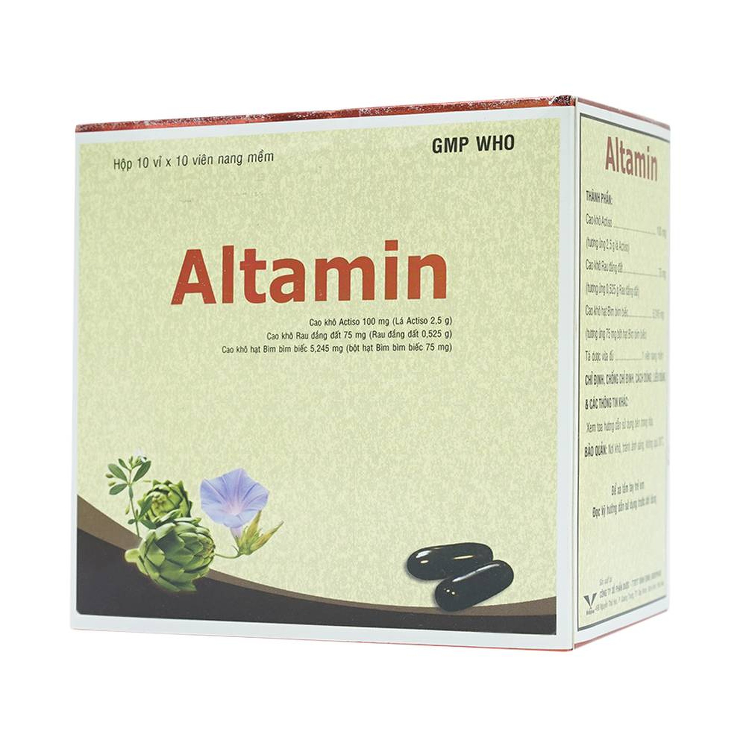 Thuốc Altamin Bidiphar hỗ trợ điều trị suy giảm chức năng gan (10 vỉ x 10 viên)