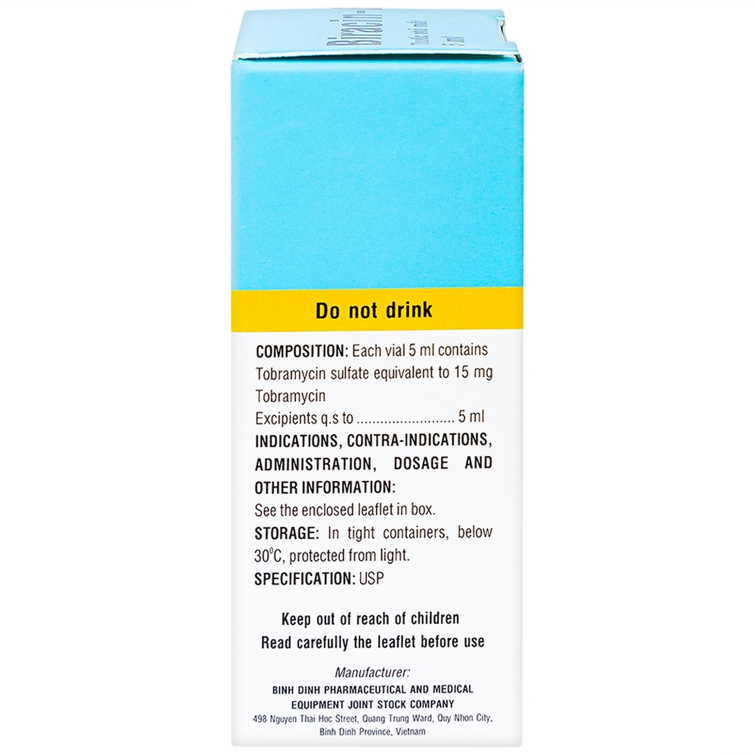 Thuốc nhỏ mắt Biracin-E Bidiphar điều trị các nhiễm khuẩn mắt do các chủng nhạy cảm (5ml)