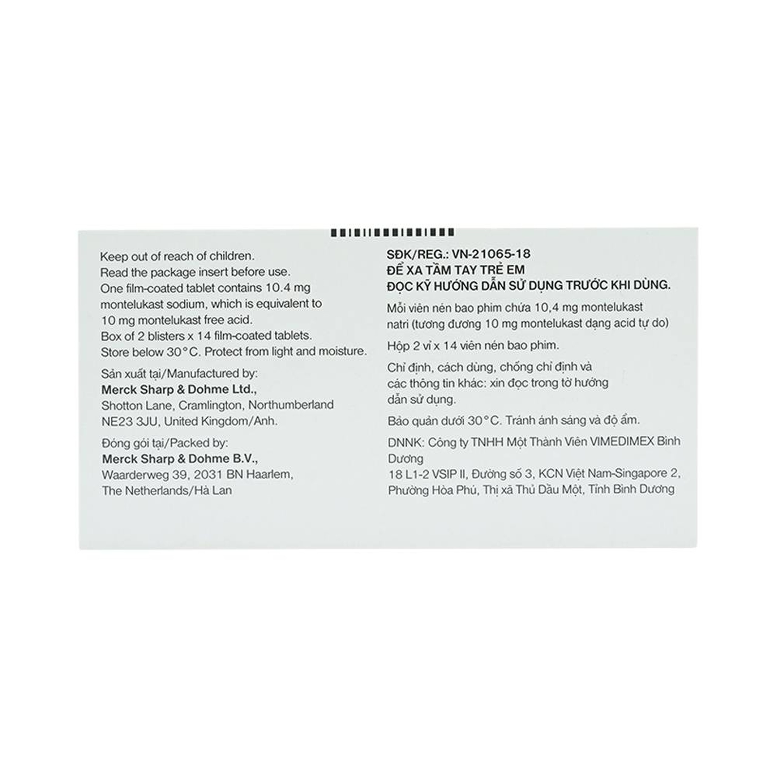 Thuốc Singulair 10mg MSD điều trị hen phế quản mạn tính (2 vỉ x 14 viên)