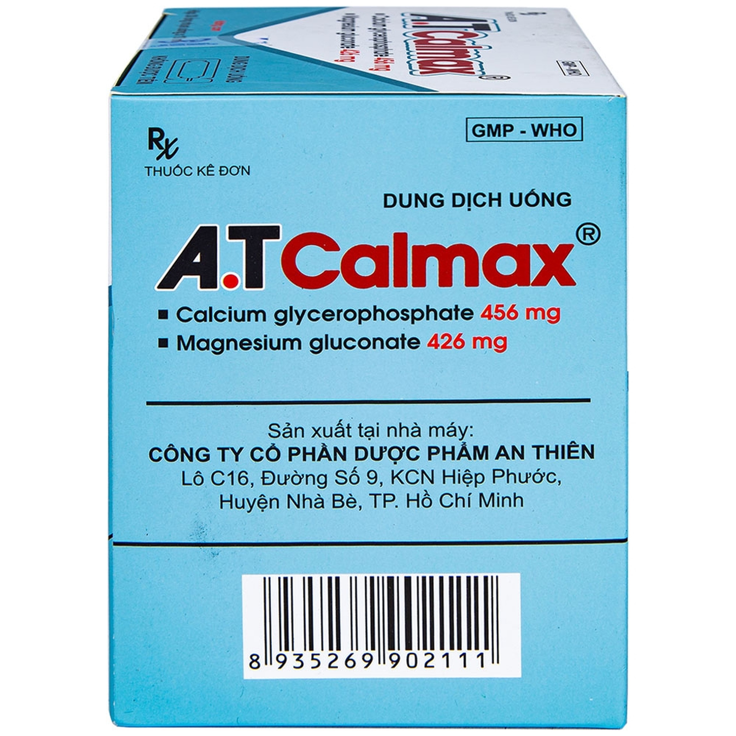 Dung dịch uống A.T Calmax 456mg/426mg An Thiên điều trị suy nhược chức năng chuyển hóa (30 ống x 10ml)