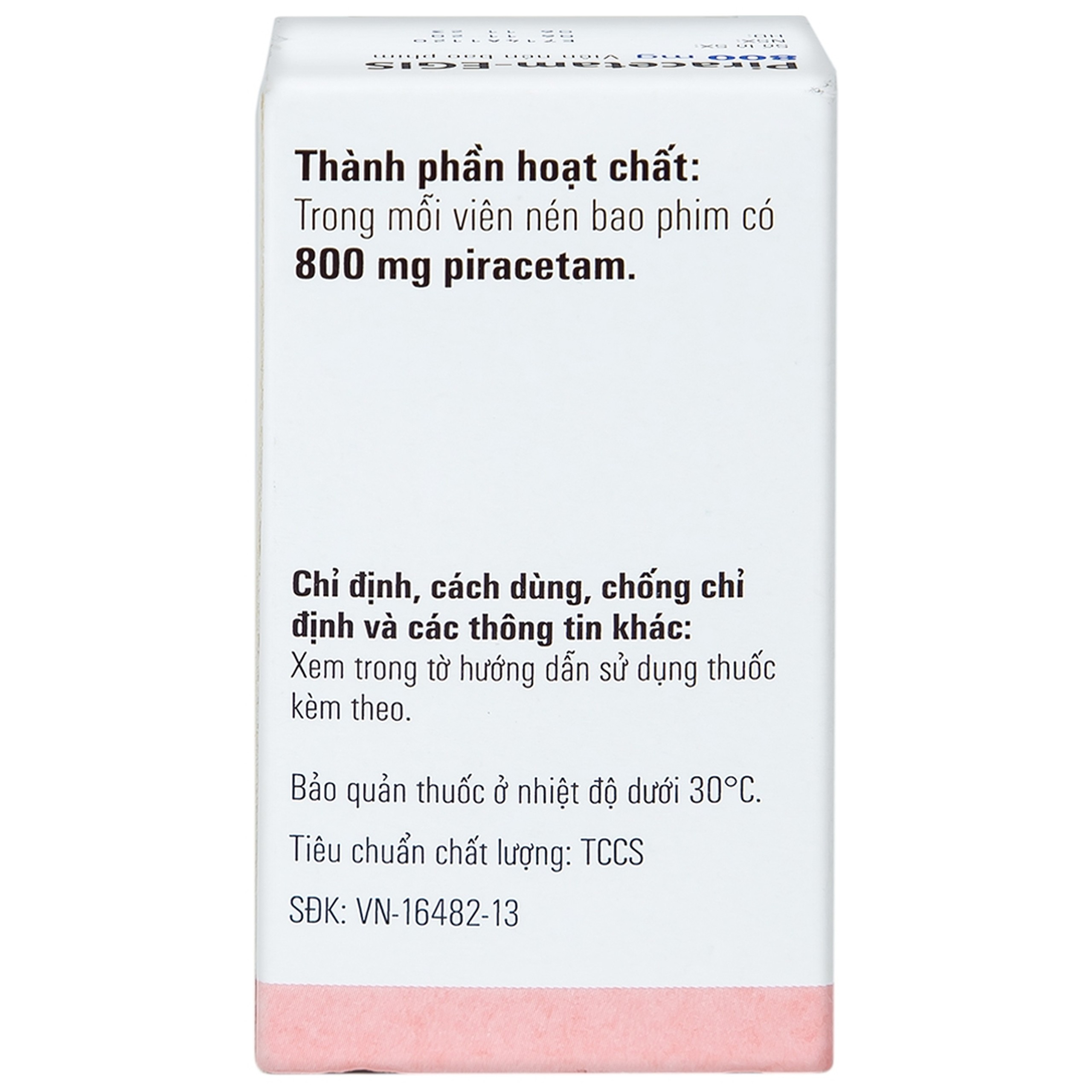 Viên nén Piracetam - Egis 800mg điều trị các triệu chứng của hội chứng tâm thần thực thể (30 viên)