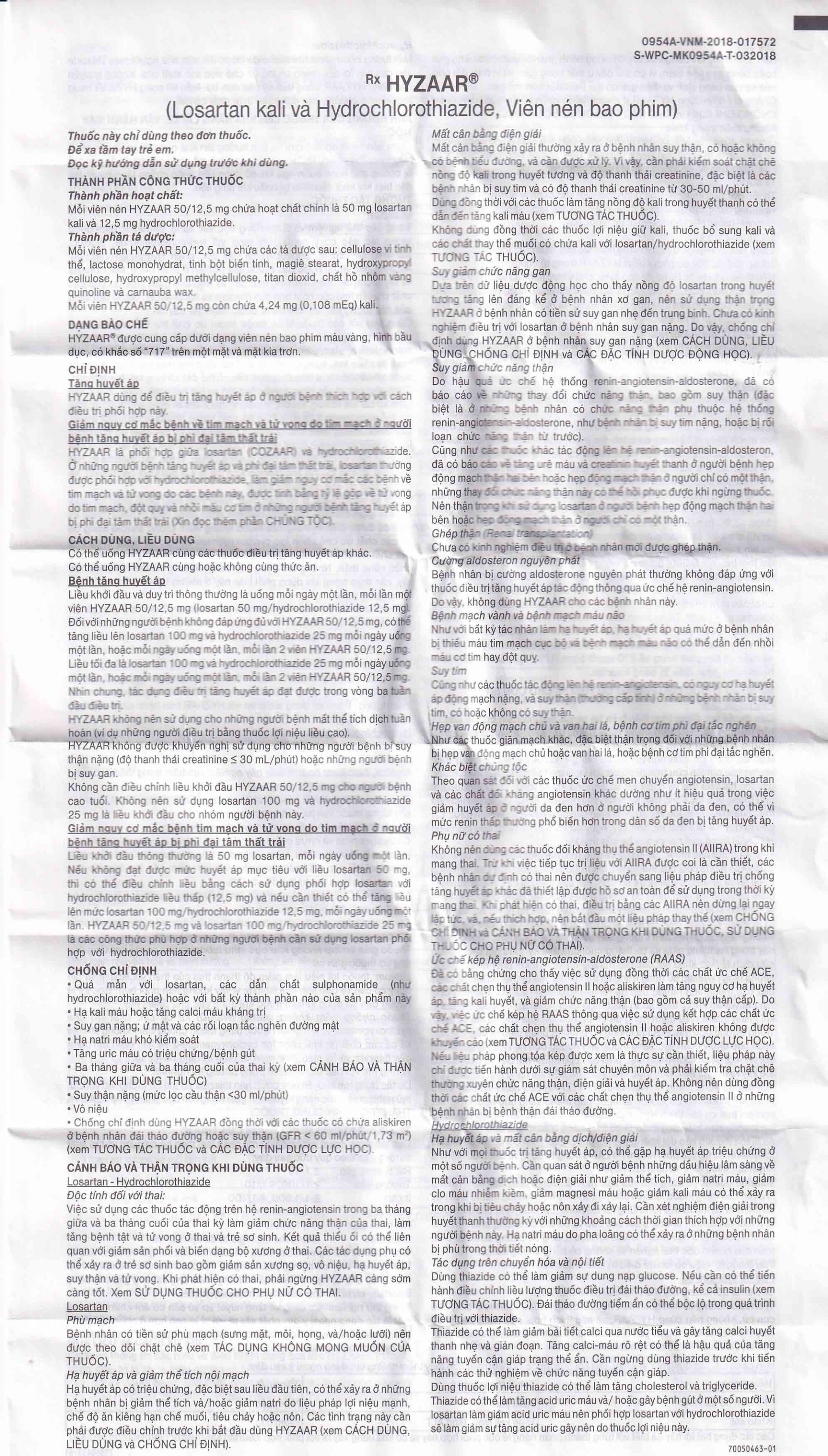 Thuốc Hyzaar 50mg/12.5mg MSD điều trị tăng huyết áp (2 vỉ x 14 viên)