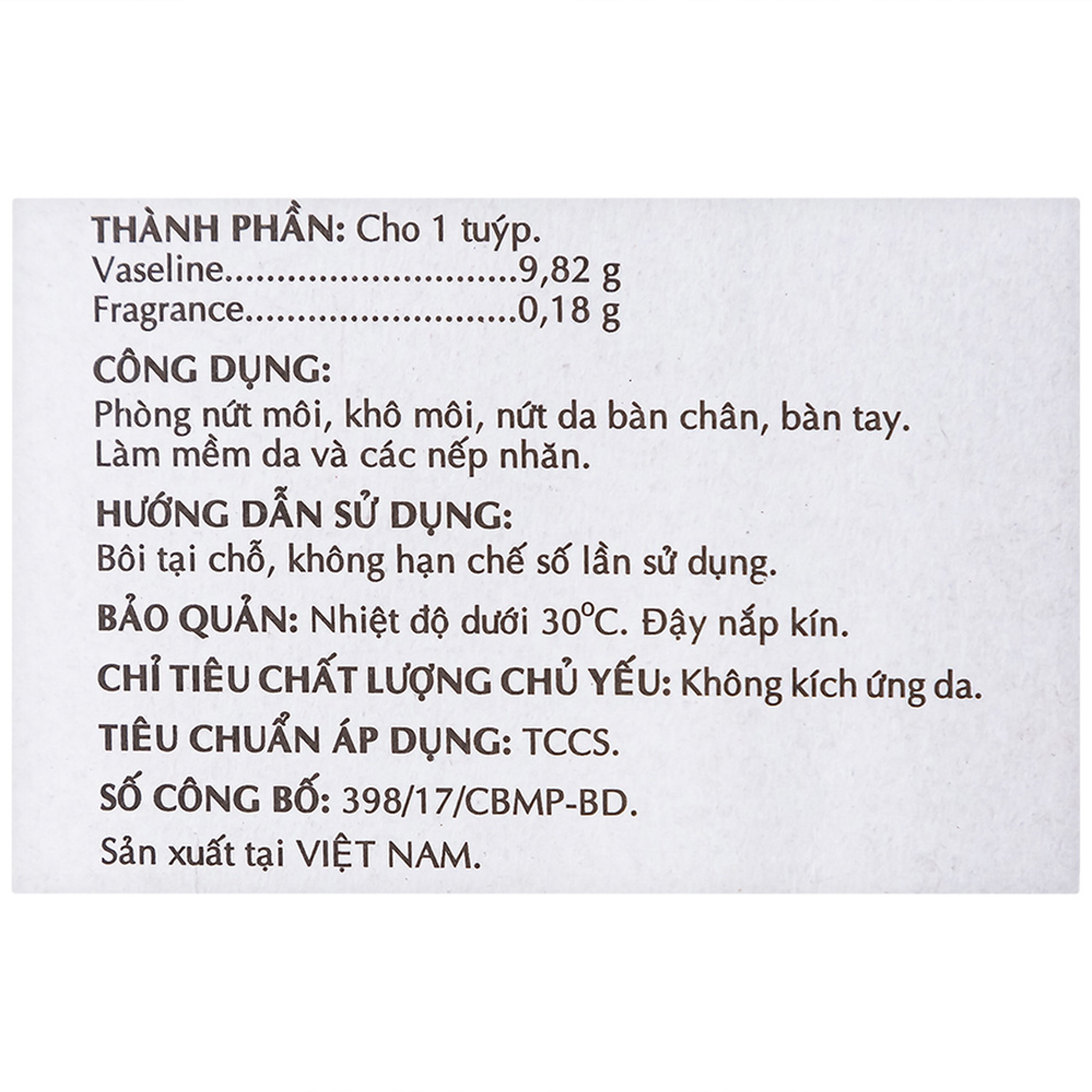 Kem dưỡng ẩm Vaseline Pure OPC hương dâu làm mềm, chống nứt nẻ (10g)