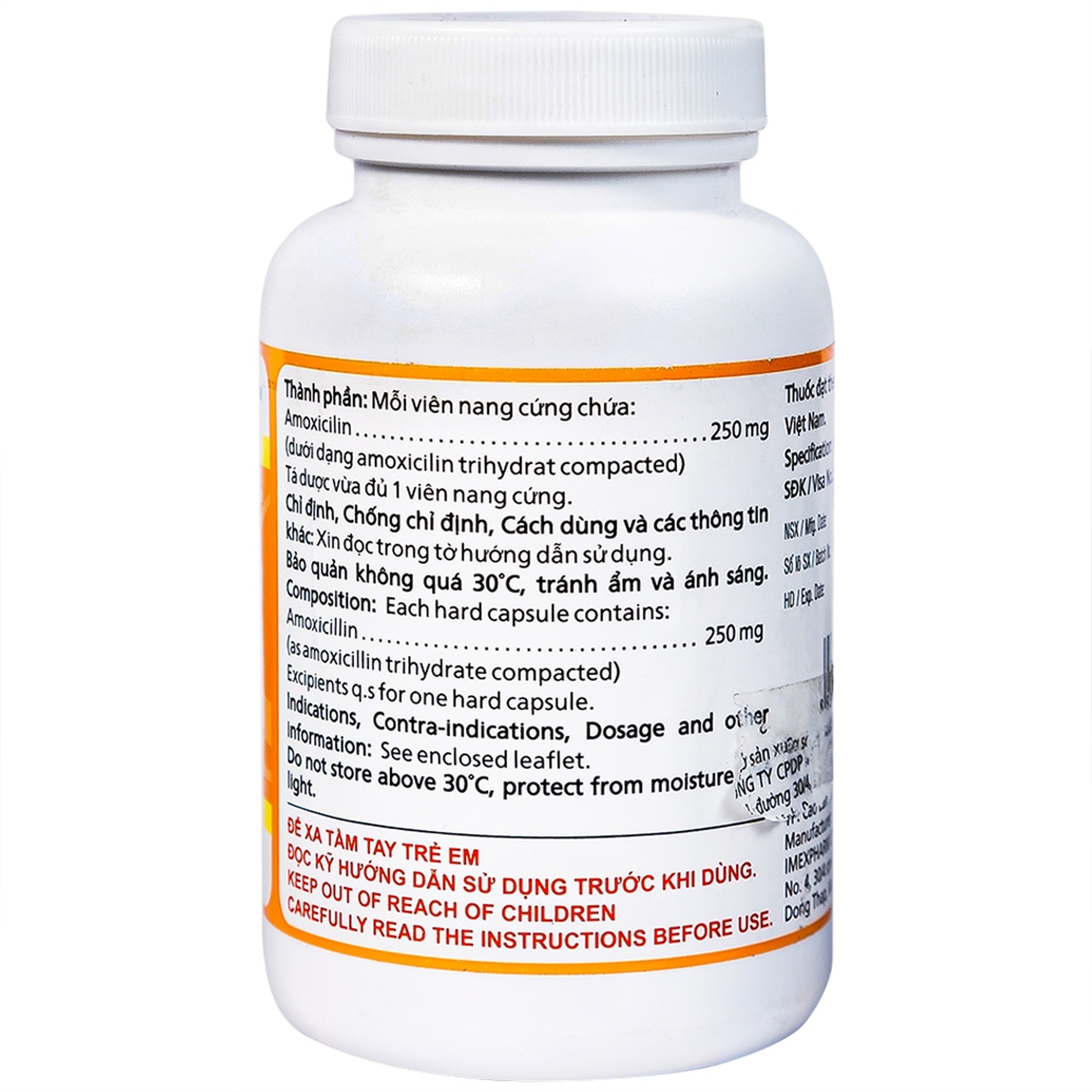 Thuốc Pharmox 250 Imexpharm điều trị các chứng nhiễm khuẩn, viêm xoang cấp (200 viên)