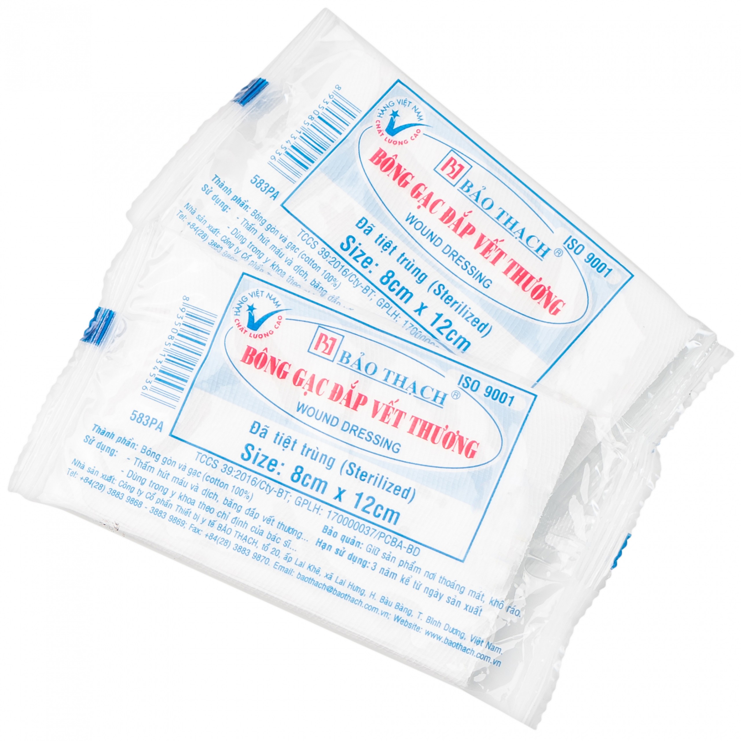 Bông gạc đắp vết thương Bảo Thạch 8x12cm