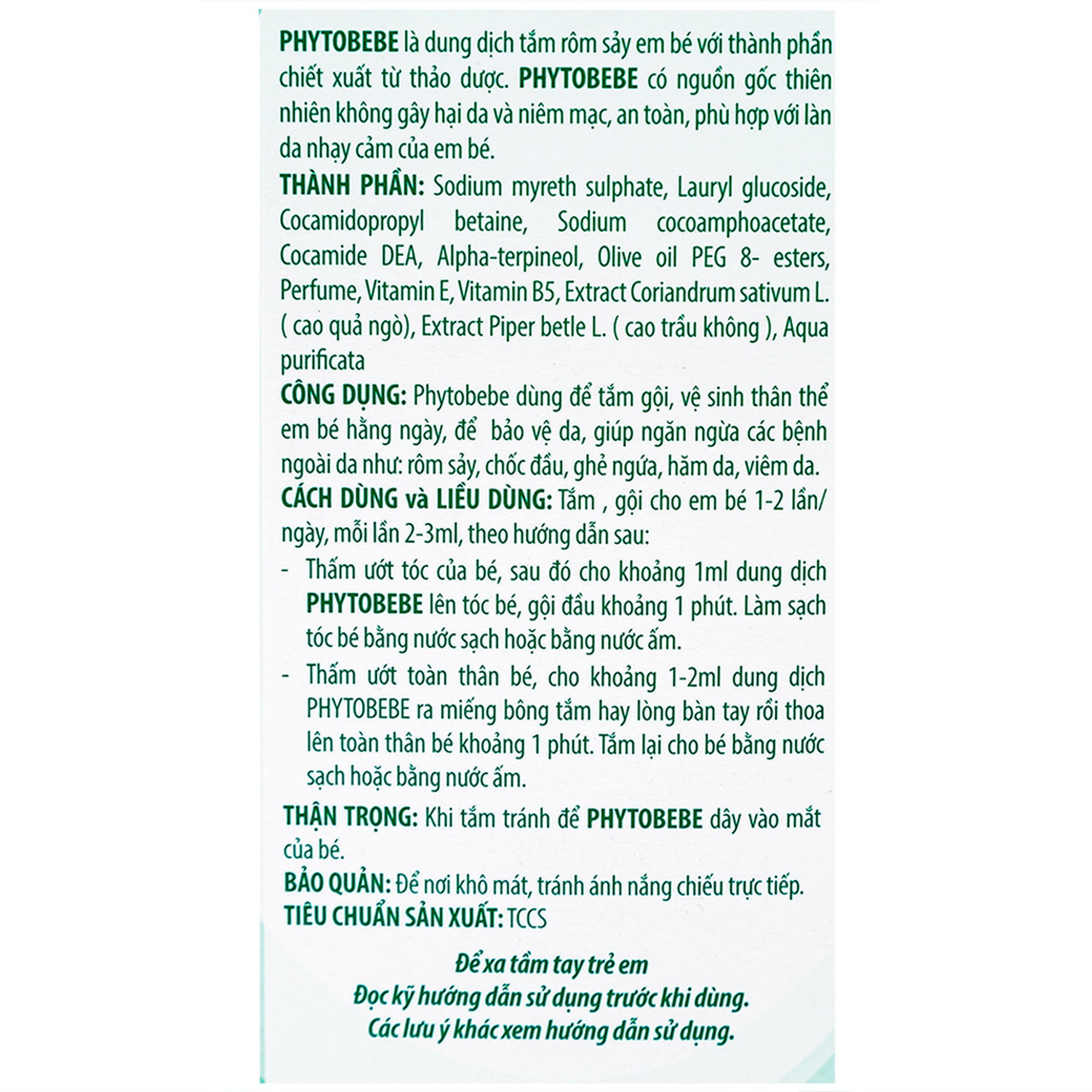 Dung dịch tắm Phyto Bebe Opodis làm giảm rôm sảy, giảm kích ứng (250ml)