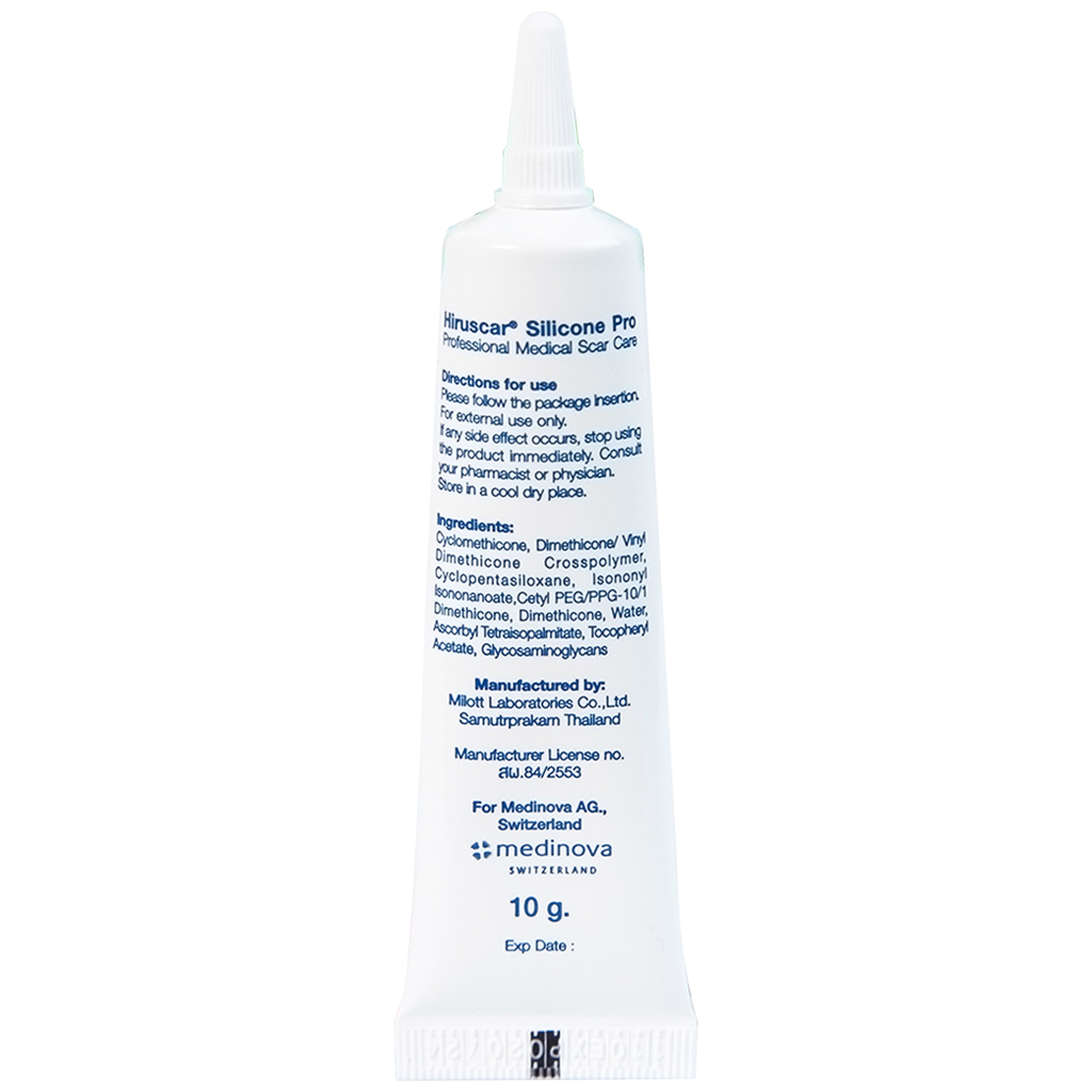 Gel bôi Hiruscar Silicone Pro mờ sẹo mổ, to lồi phì đại (10g)