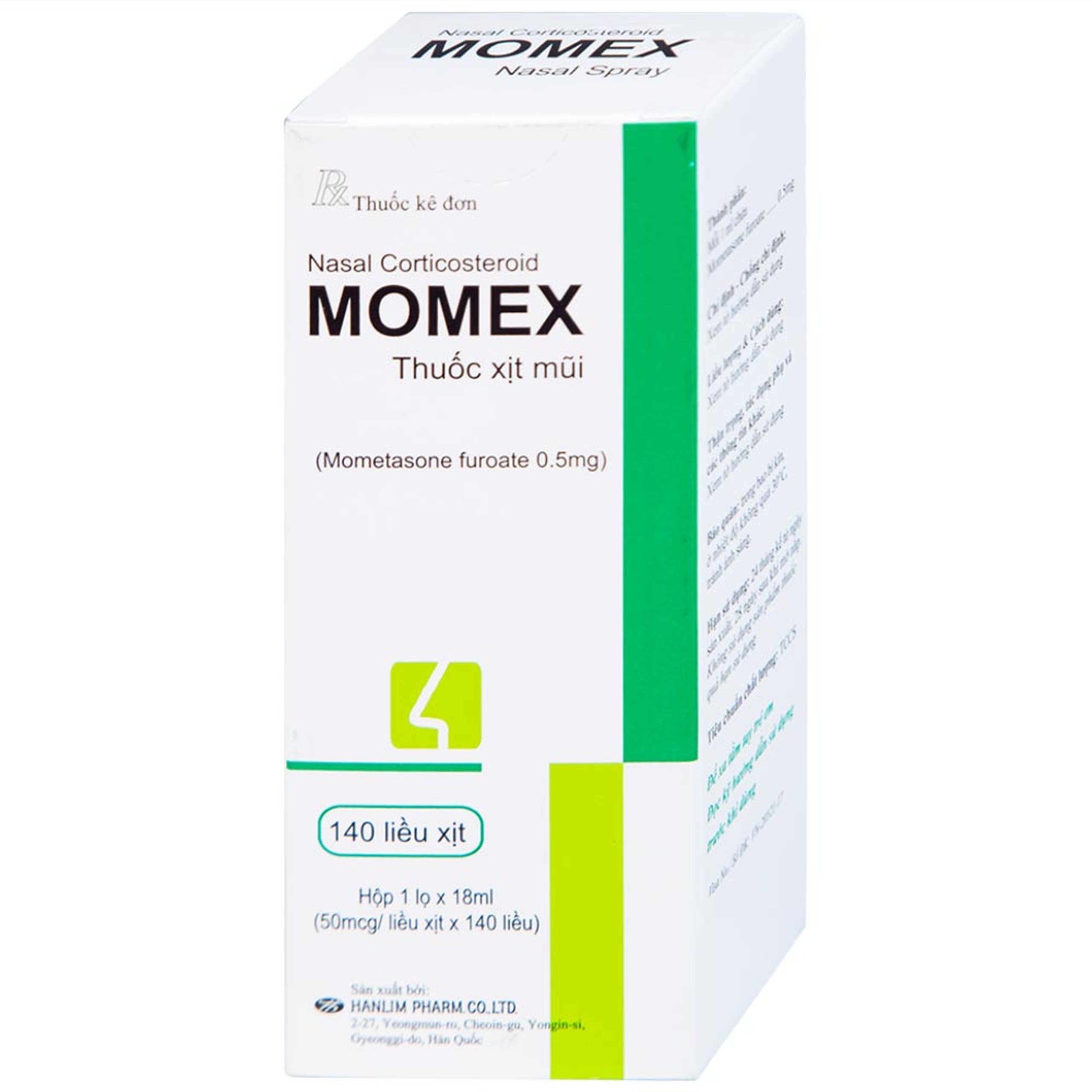 Hỗn dịch xịt mũi Momex Nasal Spray Hanlim điều trị viêm mũi theo mùa (18ml)
