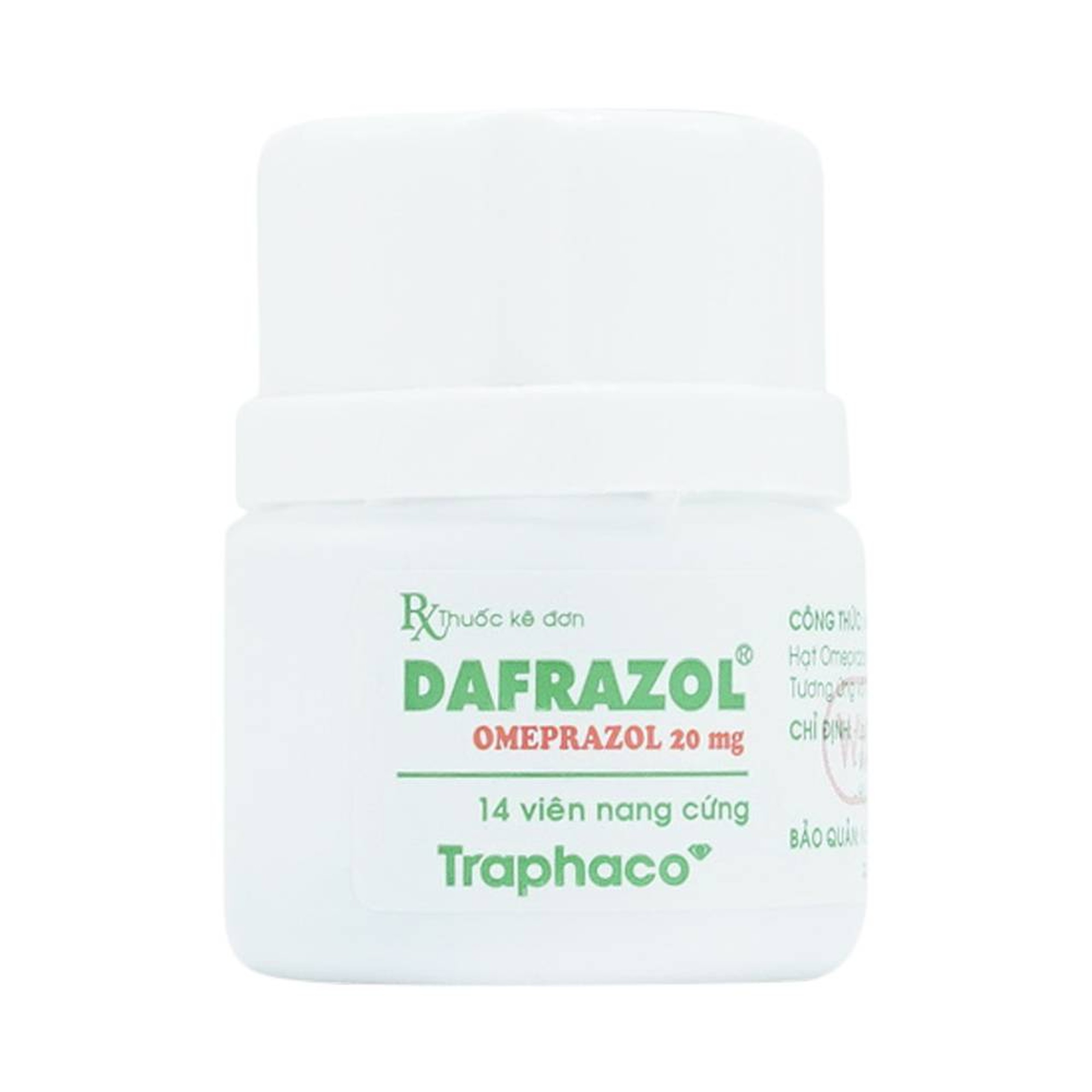Thuốc Dafrazol  Traphaco điều trị và phòng ngừa loét dạ dày tá tràng, viêm thực quản trào ngược (14 viên)