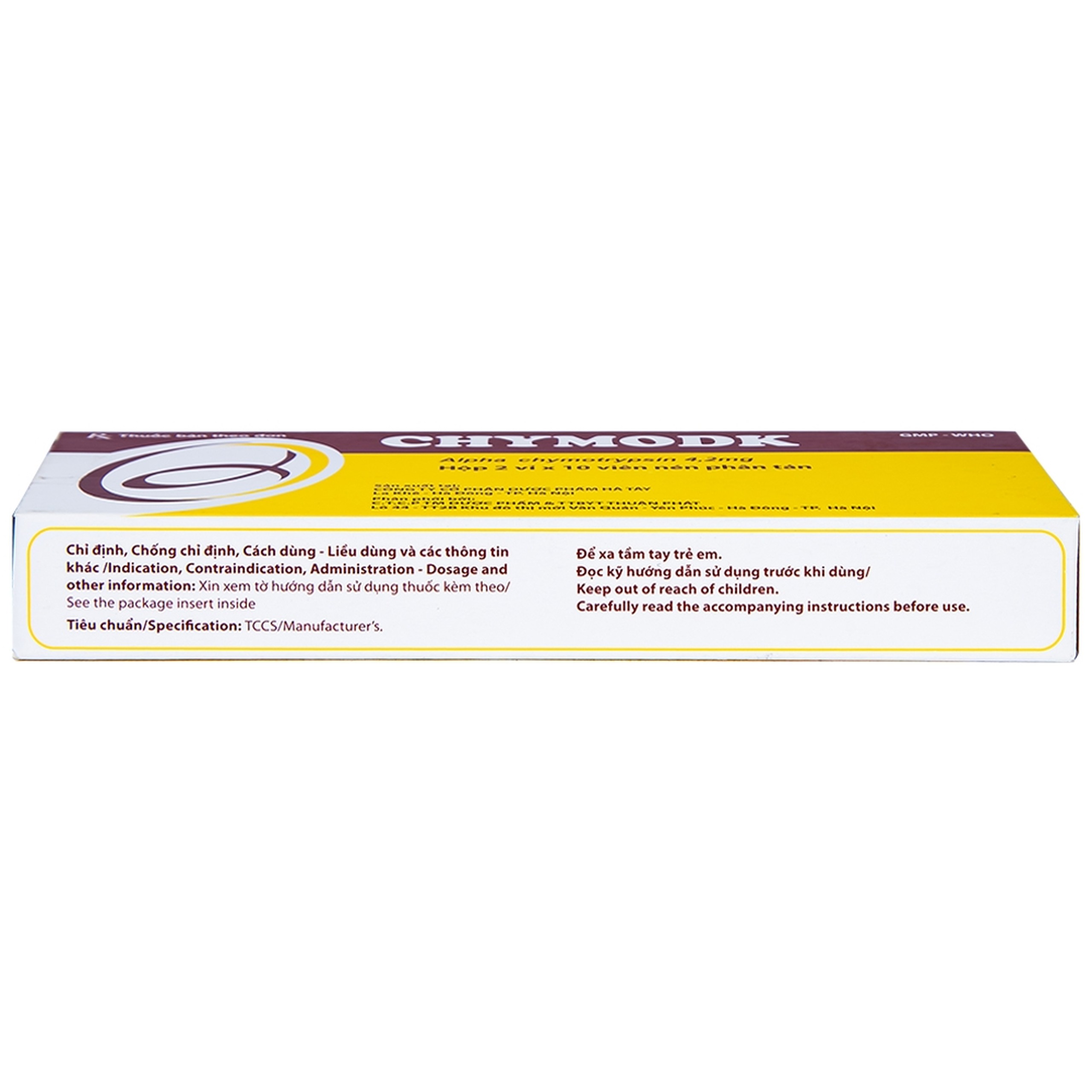 Thuốc Chymodk 4.2mg Hataphar điều trị phù nề sau chấn thương, phẫu thuật, bỏng (2 vỉ x 10 viên)
