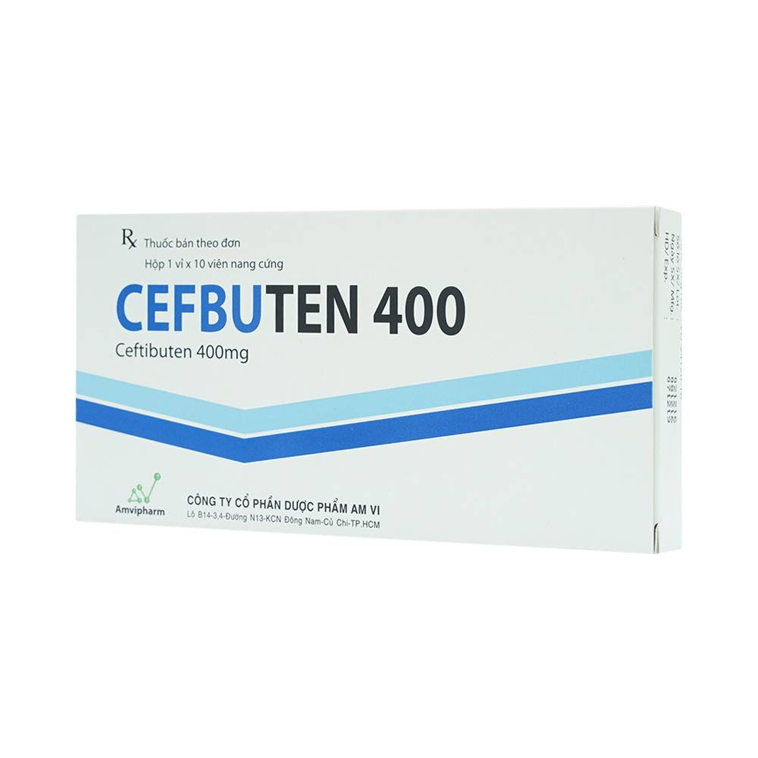 Thuốc Cefbuten 400mg Amvi điều trị nhiễm khuẩn (1 vỉ x 10 viên)
