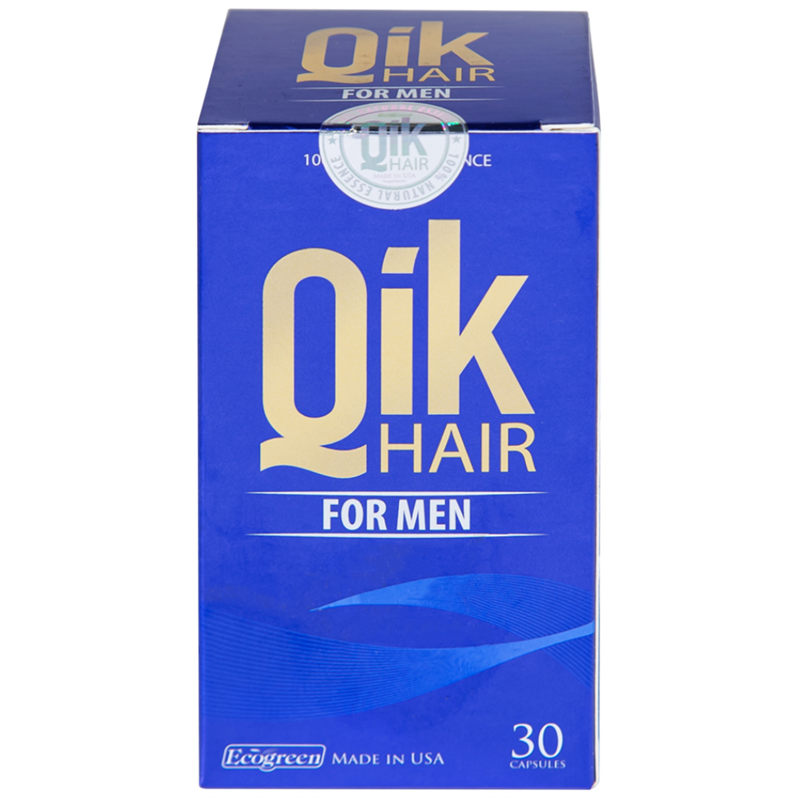 Viên uống Qik Hair For Men Ecogreen giúp giảm rụng tóc, hối đầu ở nam giới (30 viên)