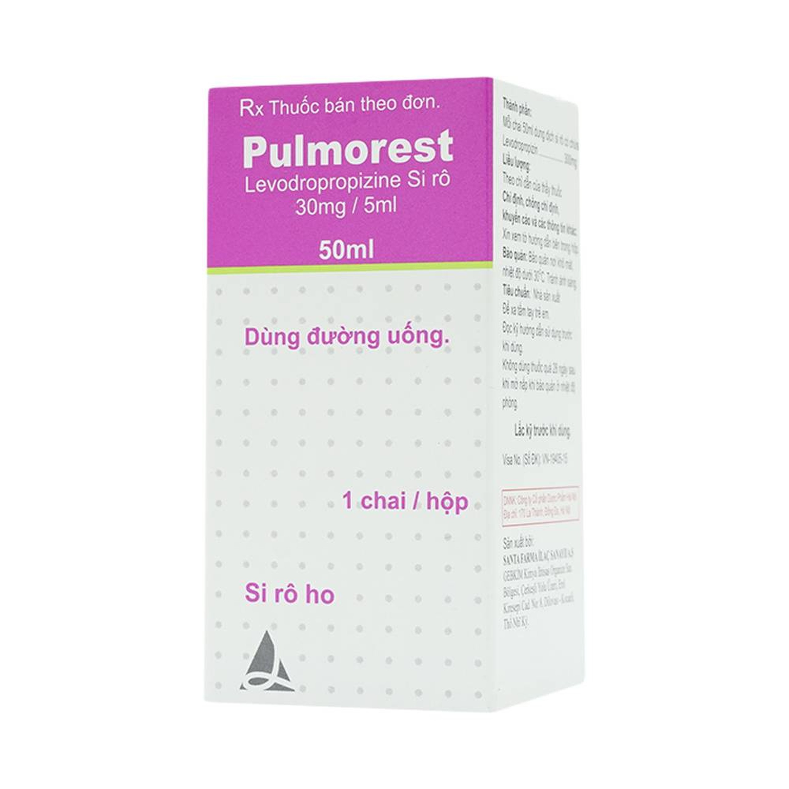 Siro Pulmorest Santa điều trị triệu chứng kích thích ho, ho khan (50ml)