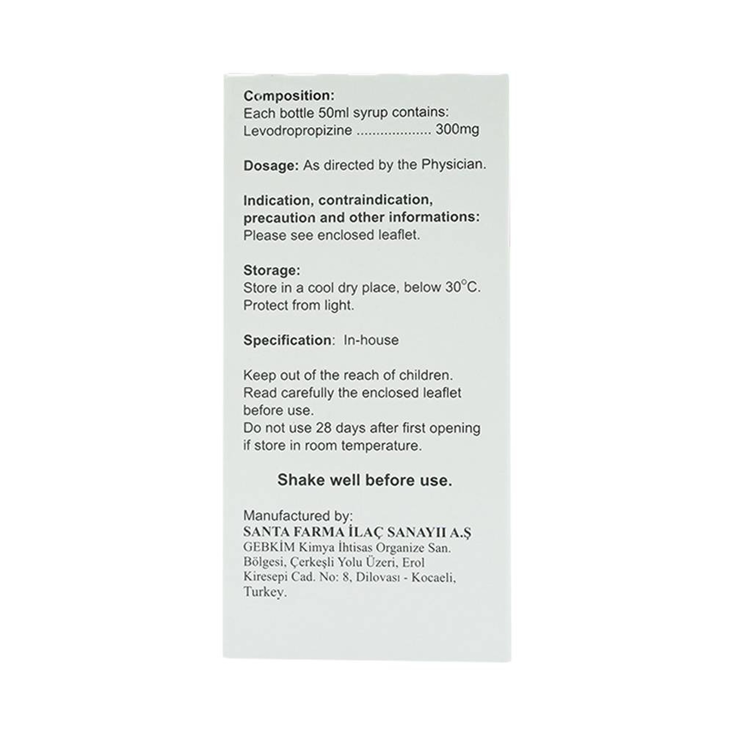 Siro Pulmorest Santa điều trị triệu chứng kích thích ho, ho khan (50ml)