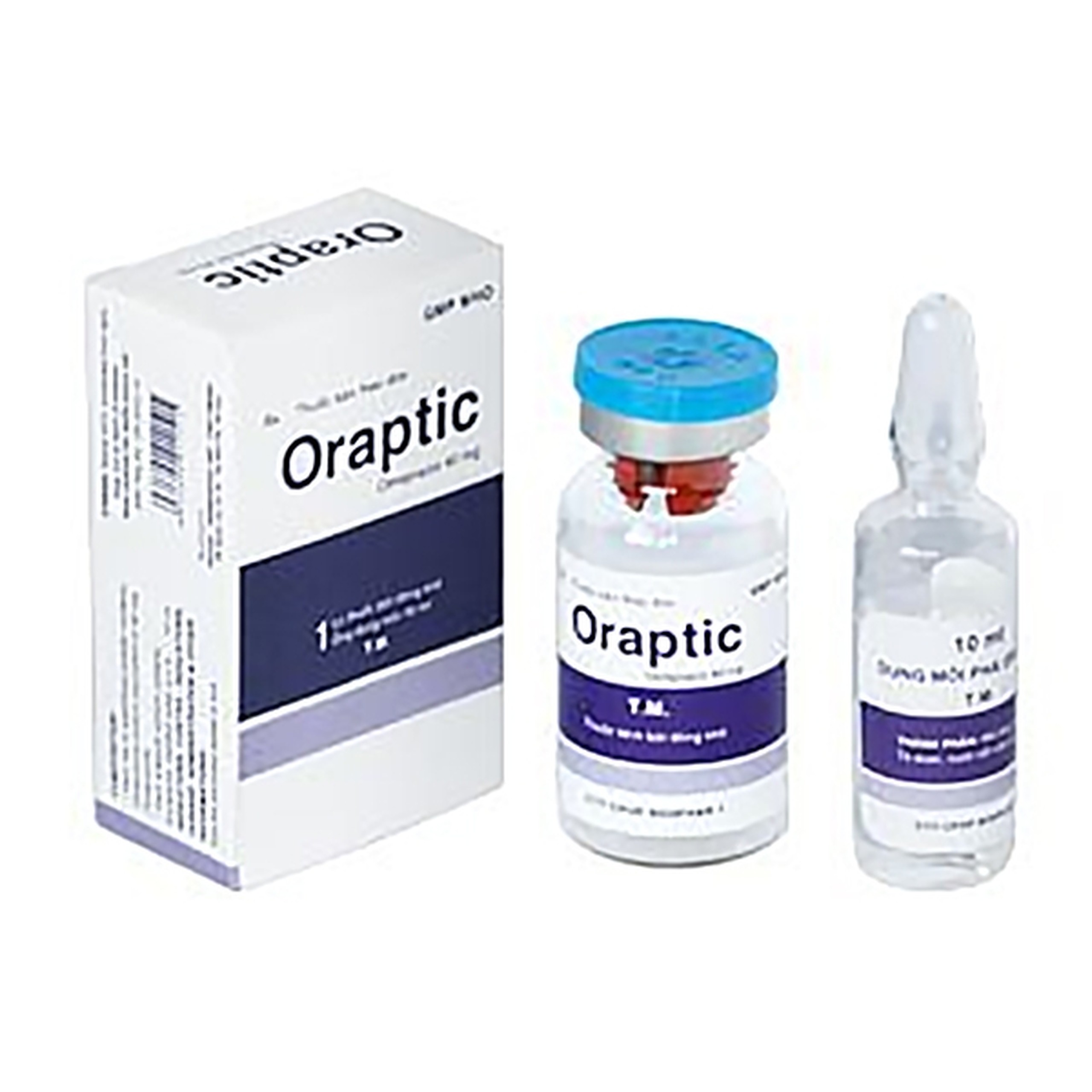 Bột pha tiêm Oraptic Bidiphar điều trị loét tá tràng, dạ dày (1 lọ bột x 1 ống 10 ml)