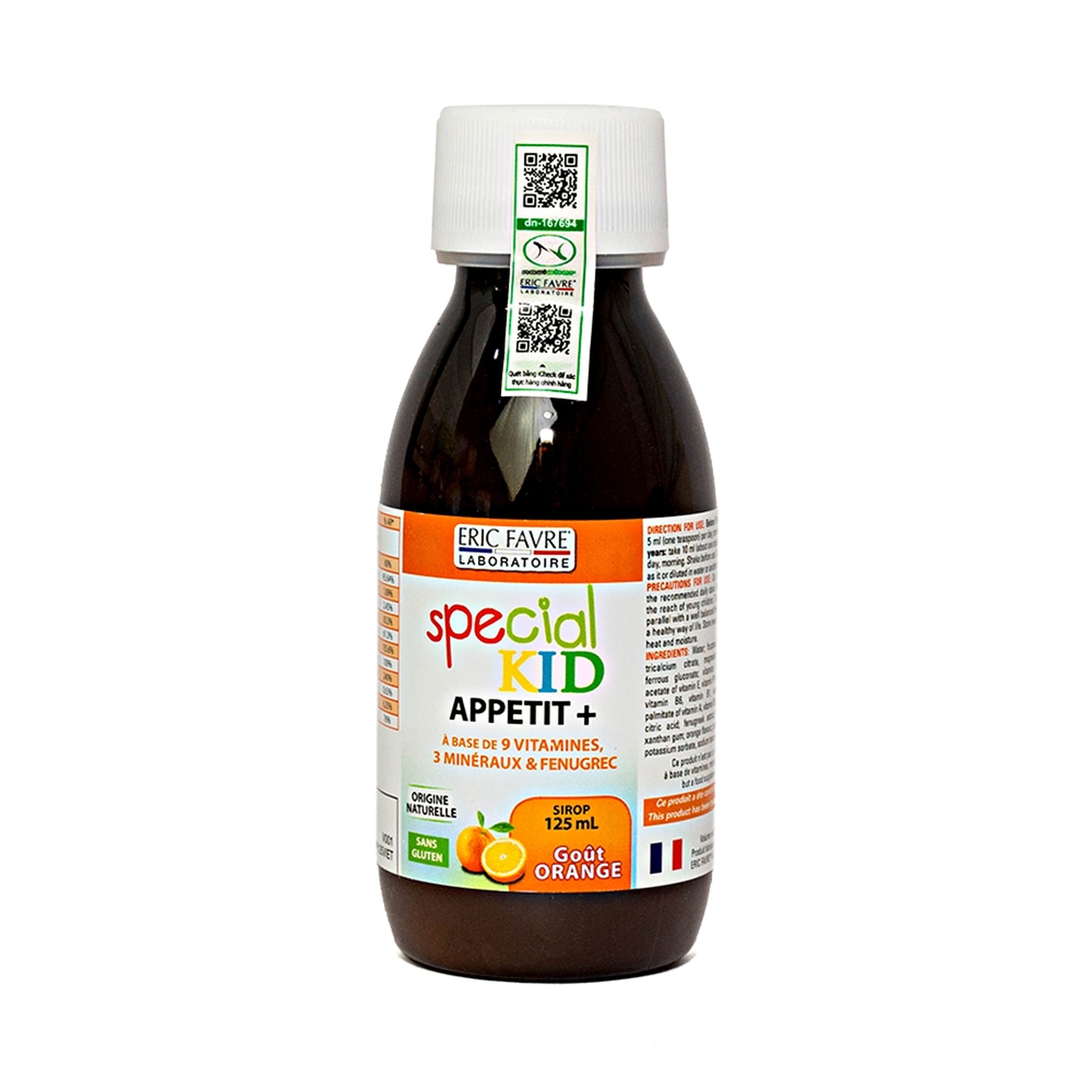 Siro bổ sung vitamin và khoáng chất giúp tăng cường đề kháng cho trẻ Special Kid Appeti+ hương cam (125ml)