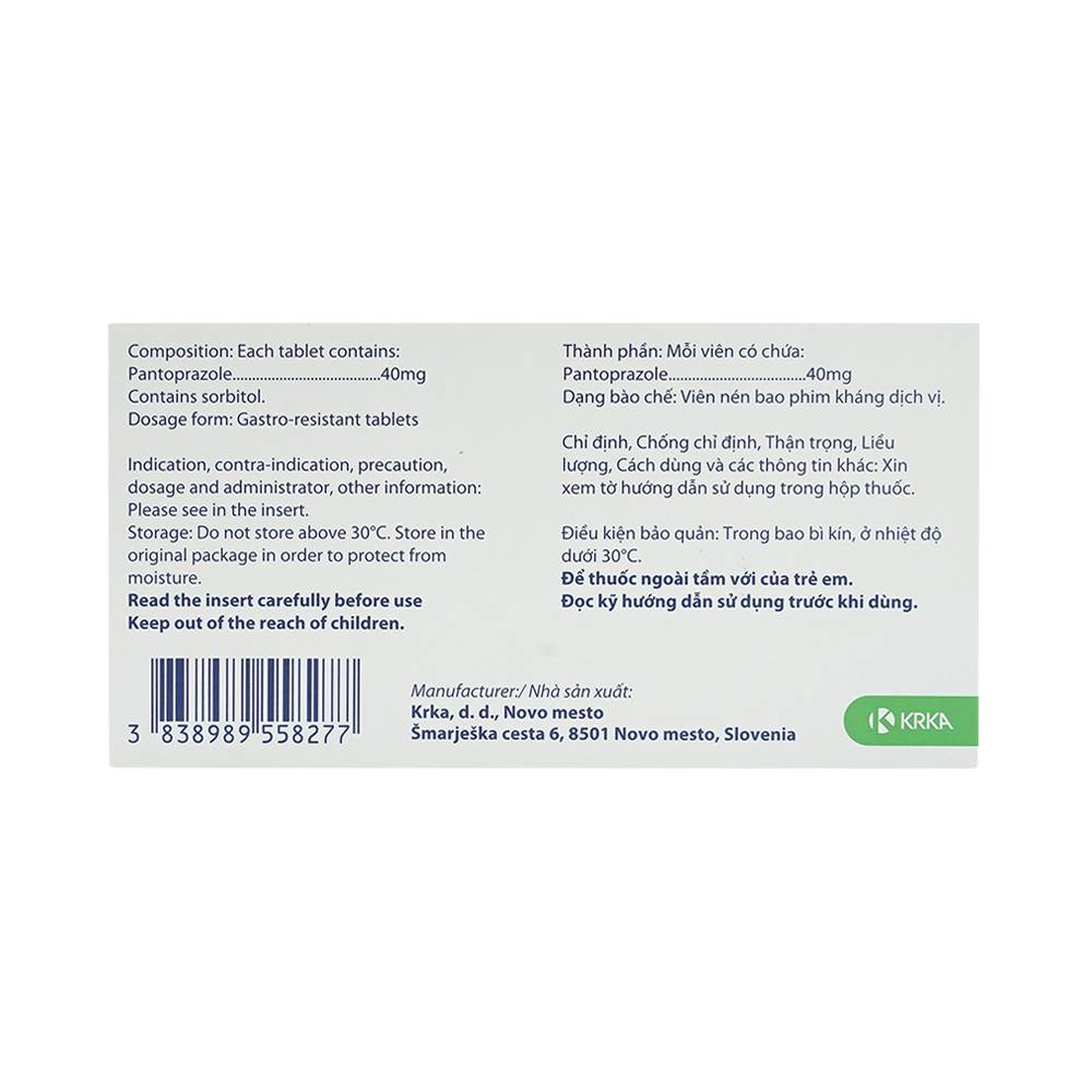 Viên nén Nolpaza 40mg KRKA điều trị bệnh trào ngược dạ dày – thực quản, loét đường tiêu hoá (1 vỉ x 14 viên)