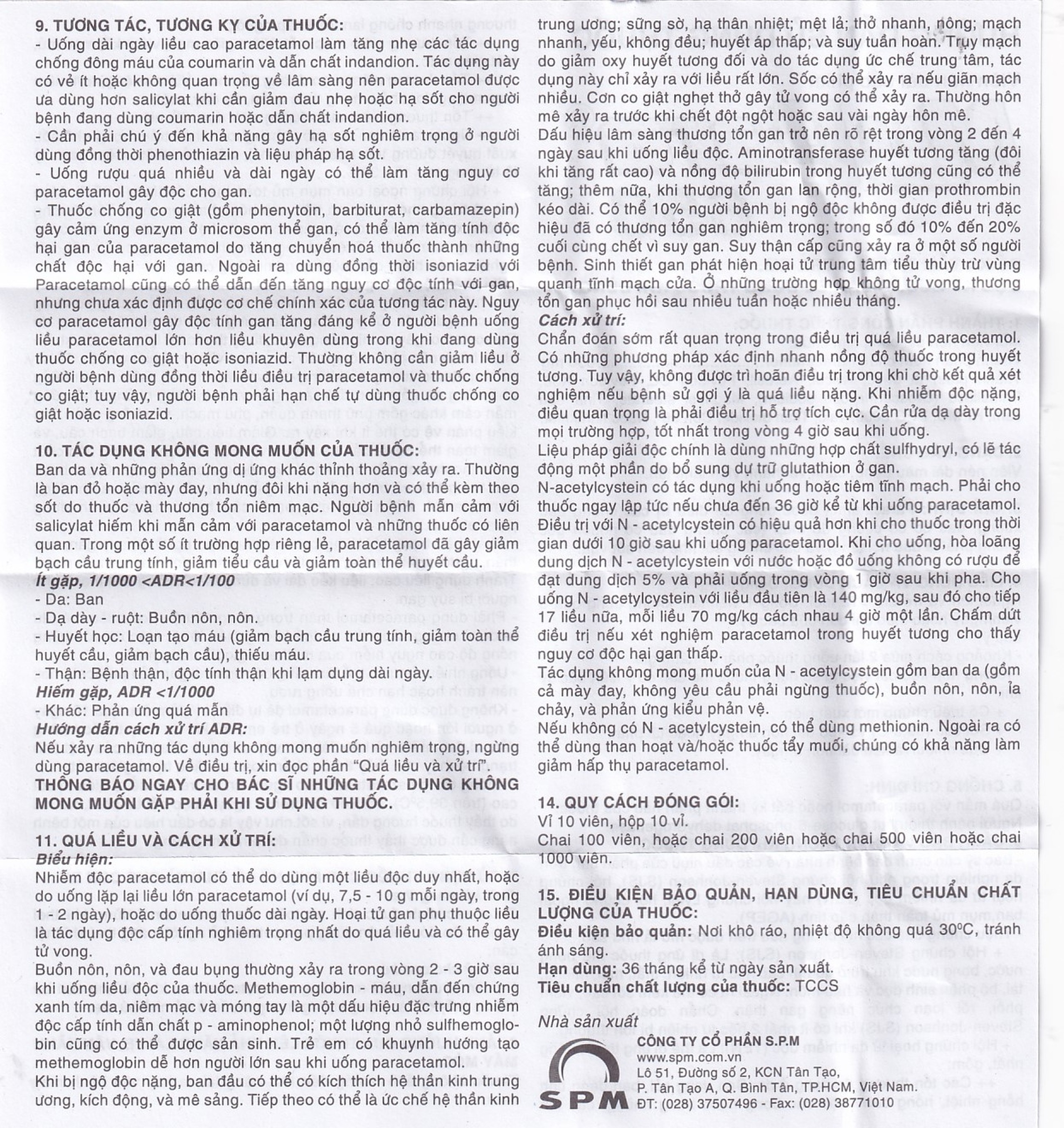 Thuốc My Para 650mg S.P.M hỗ trợ giảm đau hạ sốt (10 vỉ x 10 viên)