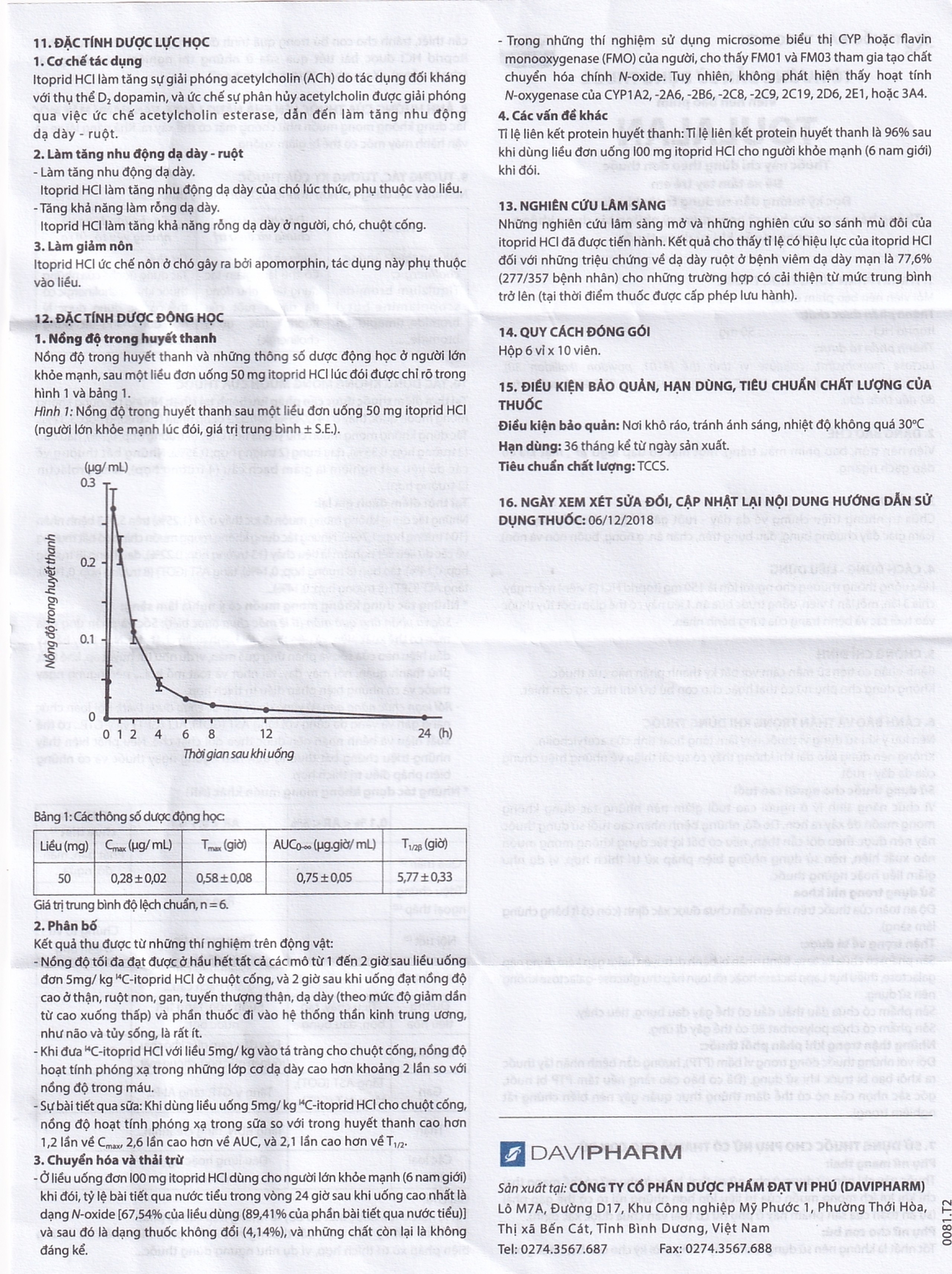Thuốc Toulalan Davipharm điều trị triệu chứng về dạ dày (6 vỉ x 10 viên)