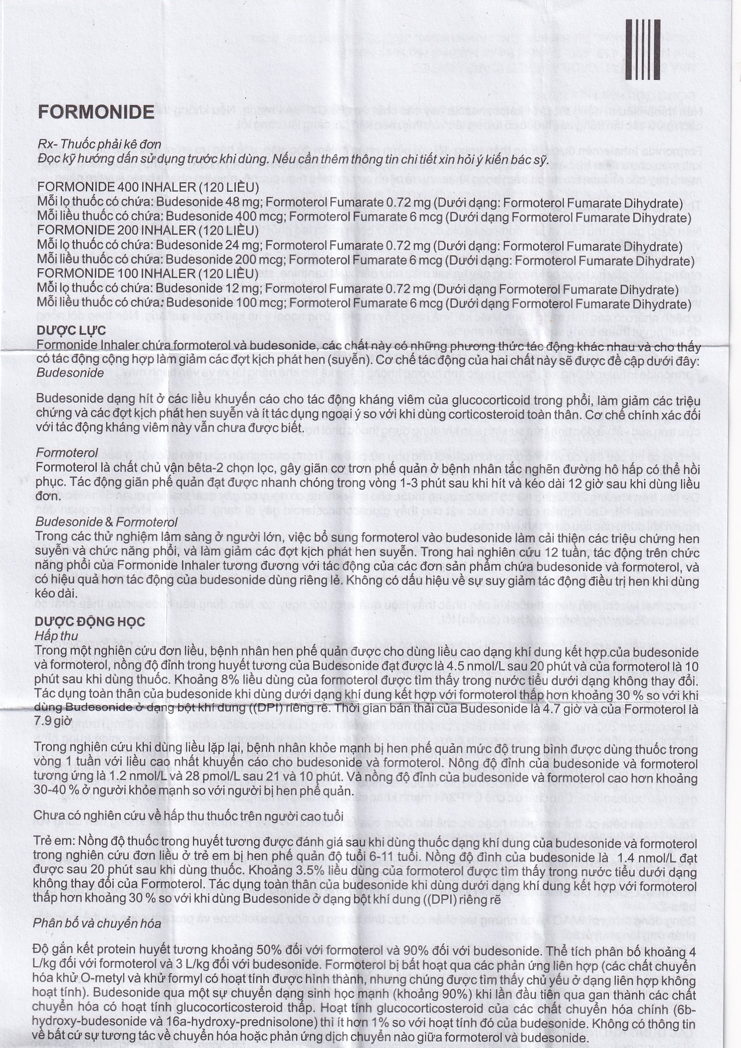 Thuốc hít khí dung Formonide 200 HFA Cadila điều trị hen suyễn (120 liều)