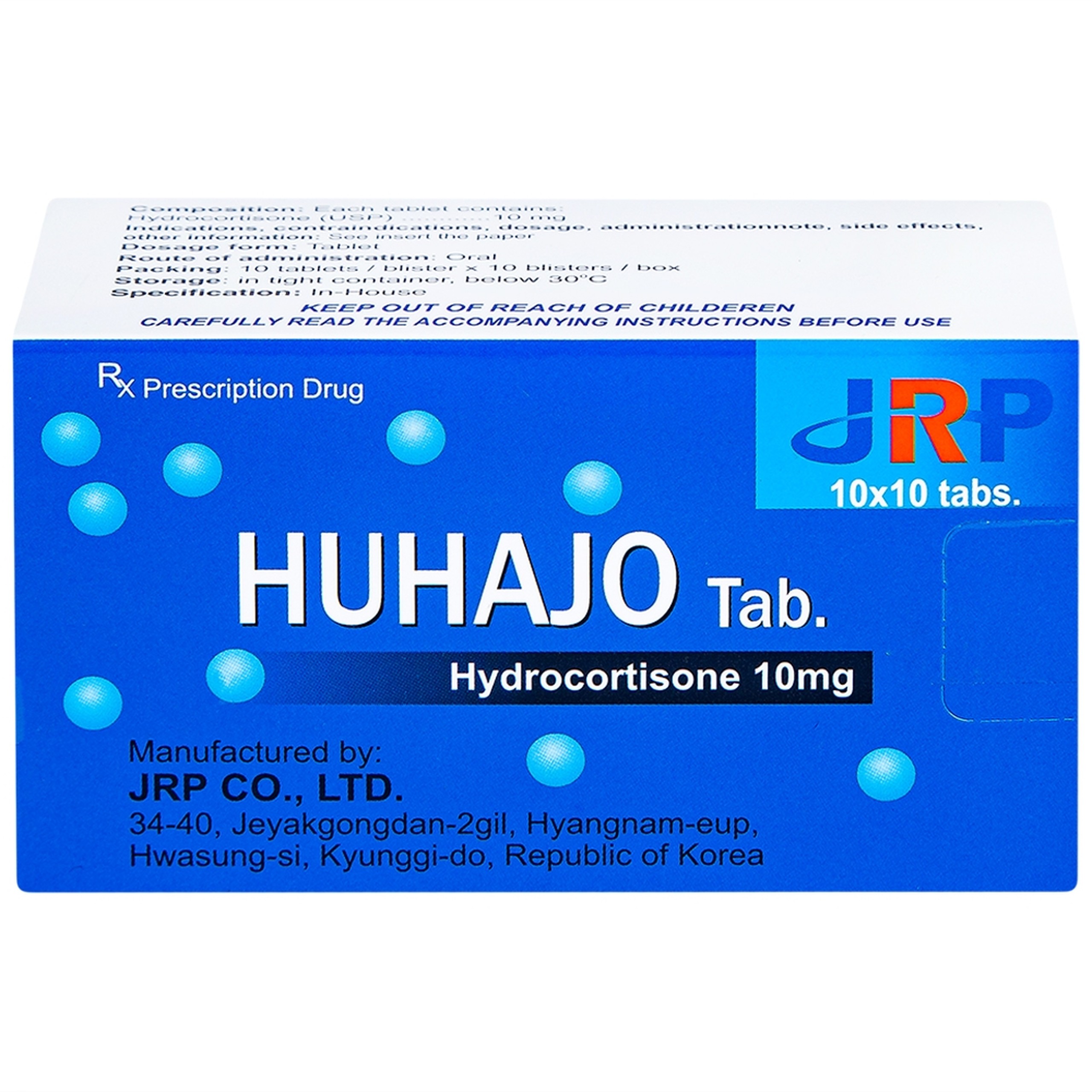 Thuốc Huhajo Tab 10mg JRP điều trị thay thế cho người bị suy vỏ thượng thận (10 vỉ x 10 viên)
