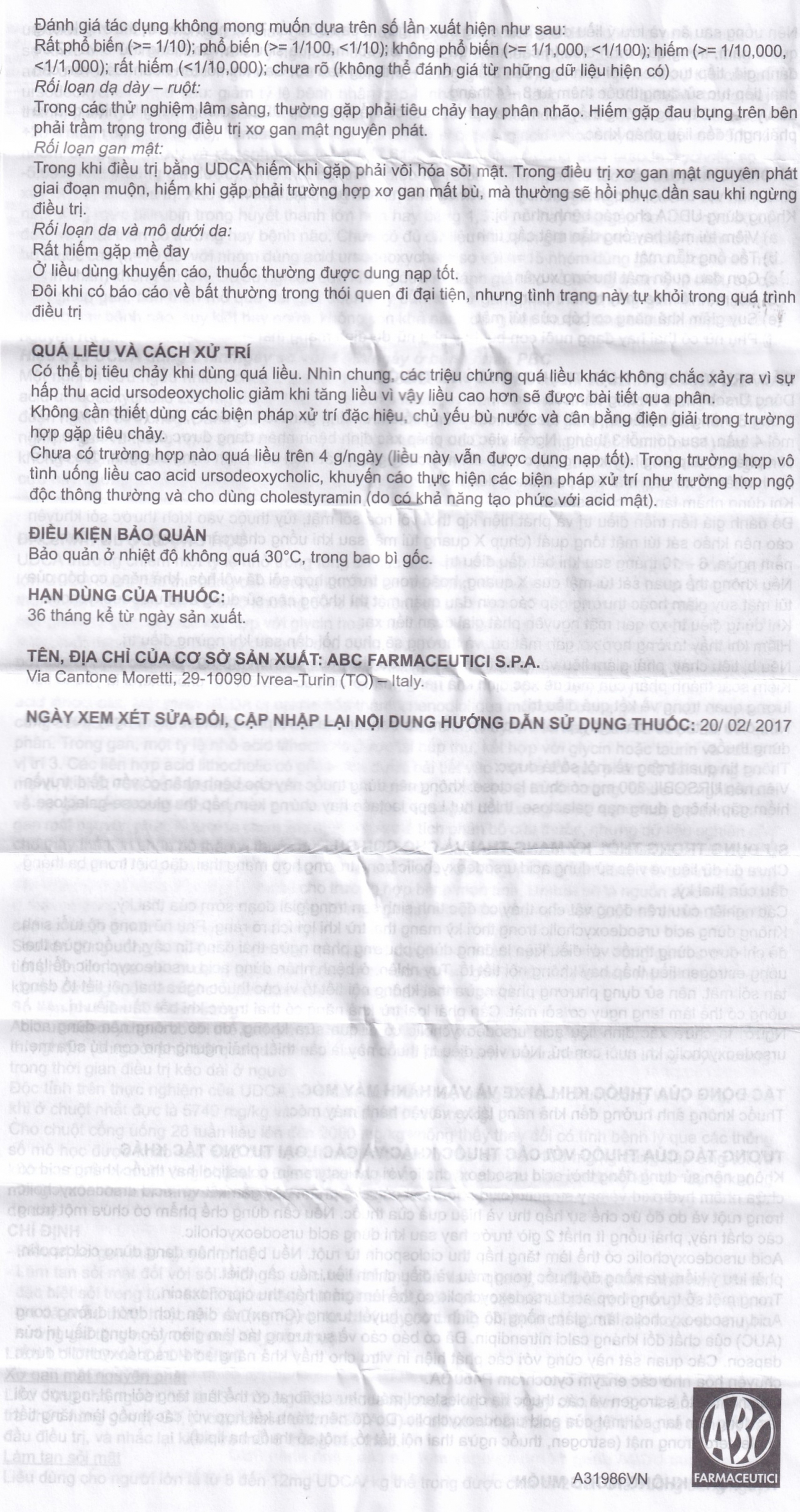 Thuốc Ursobil 300 ABC Farmaceutici điều trị xơ gan mật, làm tan sỏi mật (3 vỉ x 10 viên)