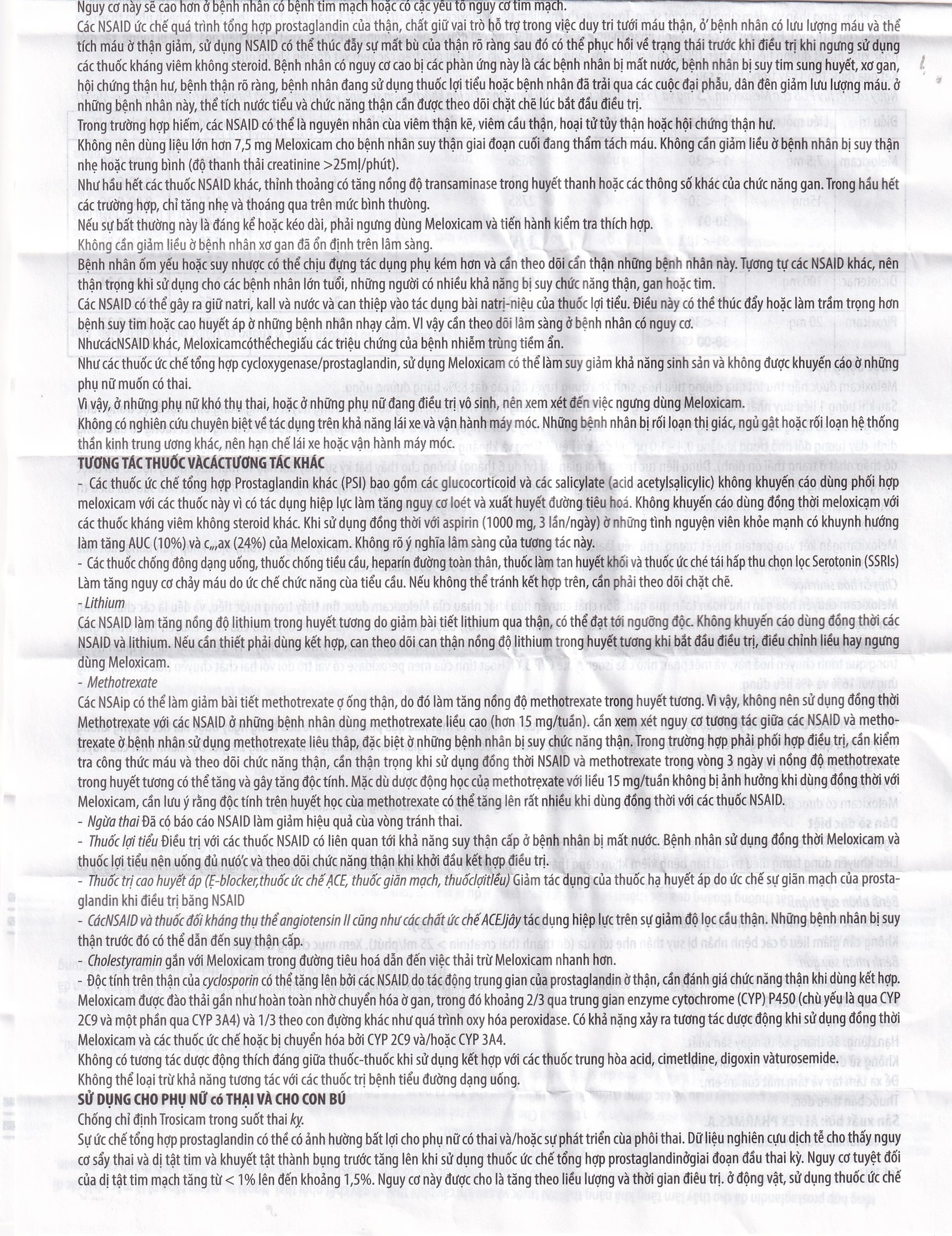 Thuốc Trosicam 7.5mg Alpex Pharma điều trị viêm đau xương khớp (3 vỉ x 10 viên)