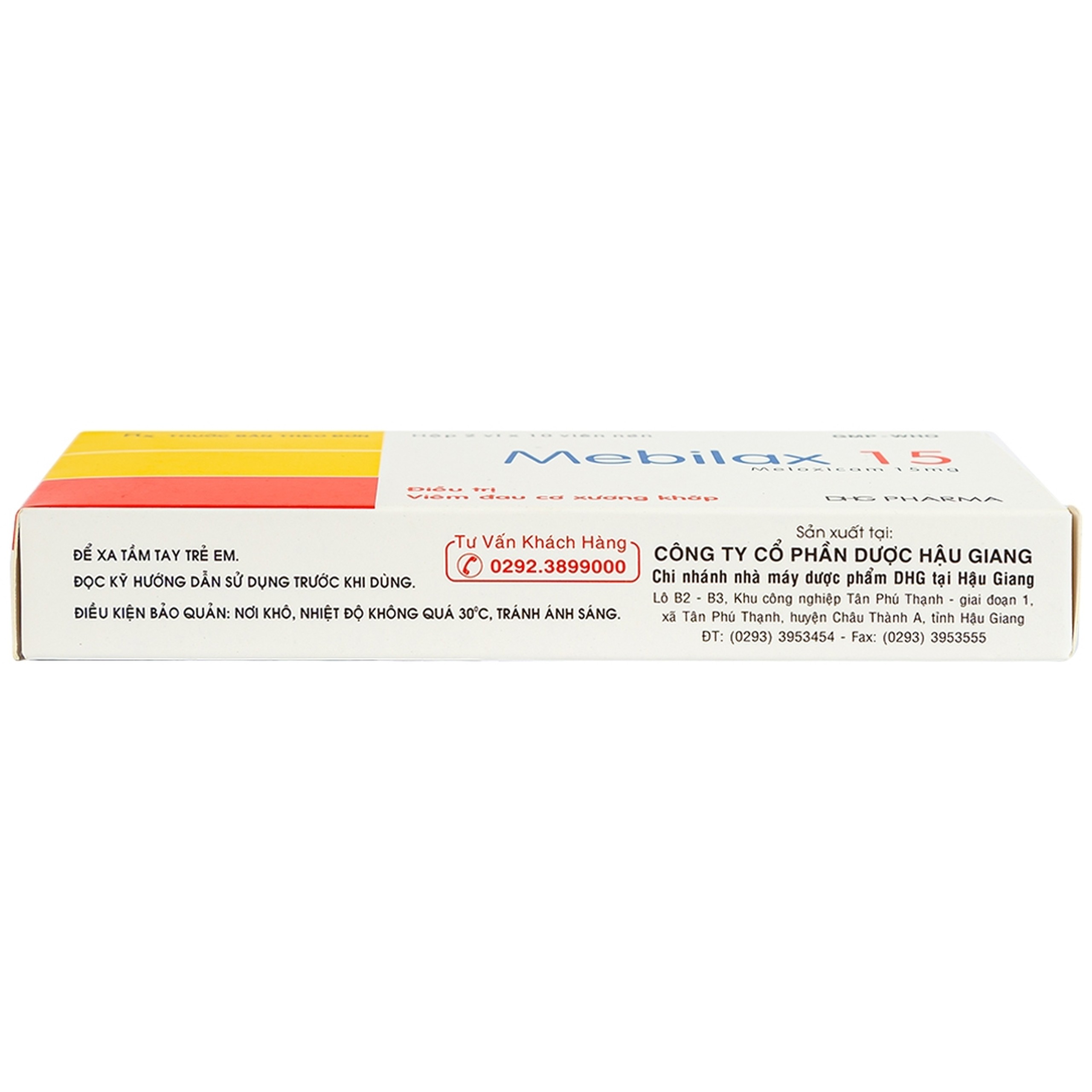 Thuốc Mebilax 15 DHG điều trị viêm đau cơ xương khớp (2 vỉ x 10 viên) 