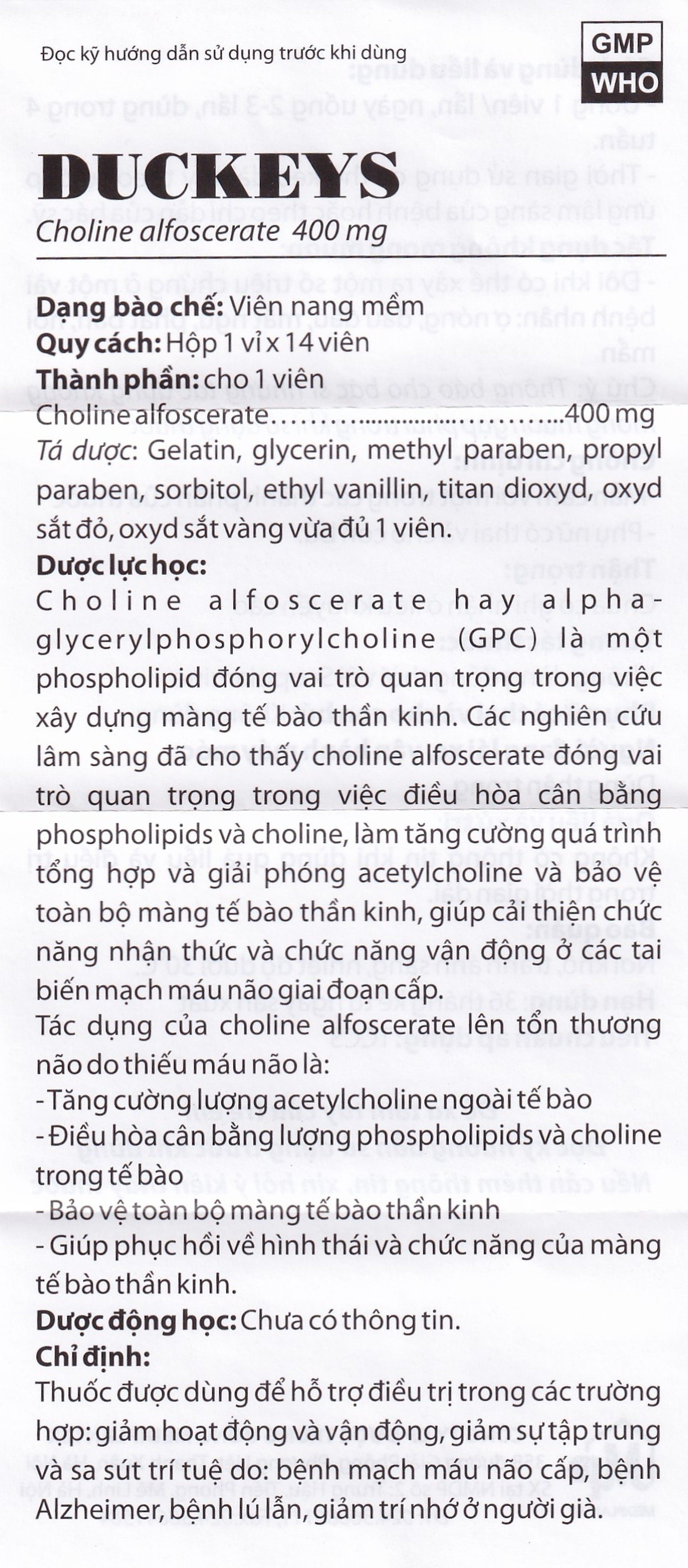 Thuốc Duckeys Mediplantex hỗ trợ điều trị triệu chứng bệnh azheimer (1 vỉ x 14 viên)